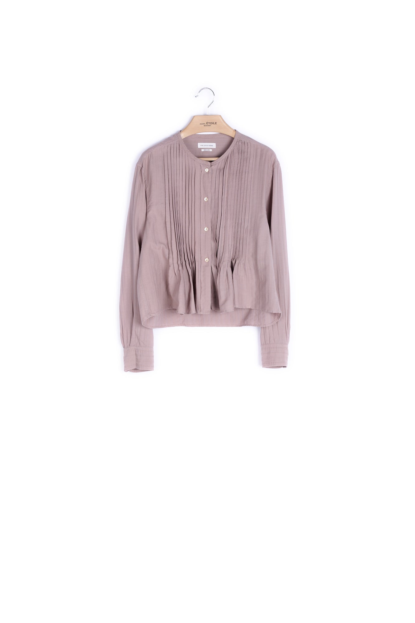 Chemise effet plissé col rond manches longues - 36 Faume - seconde main