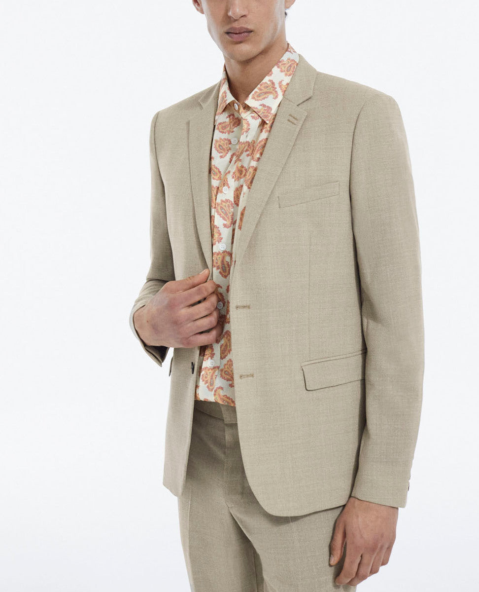 Veste habillée beige laine à poches Faume - seconde main