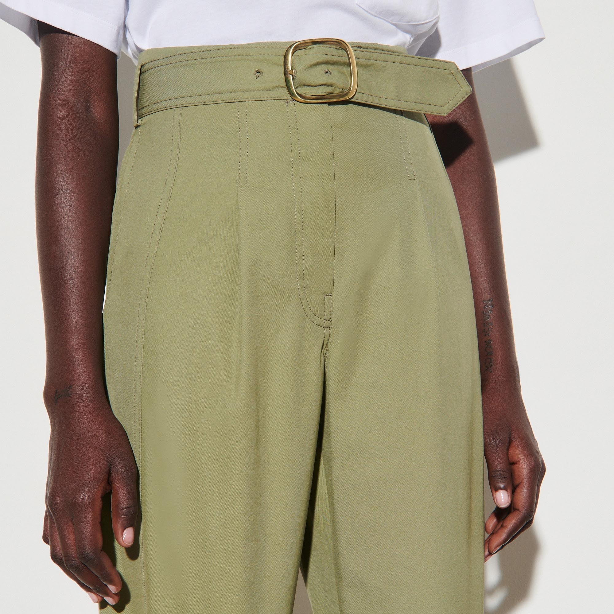 Pantalon large taille haute en gabardine Faume - seconde main