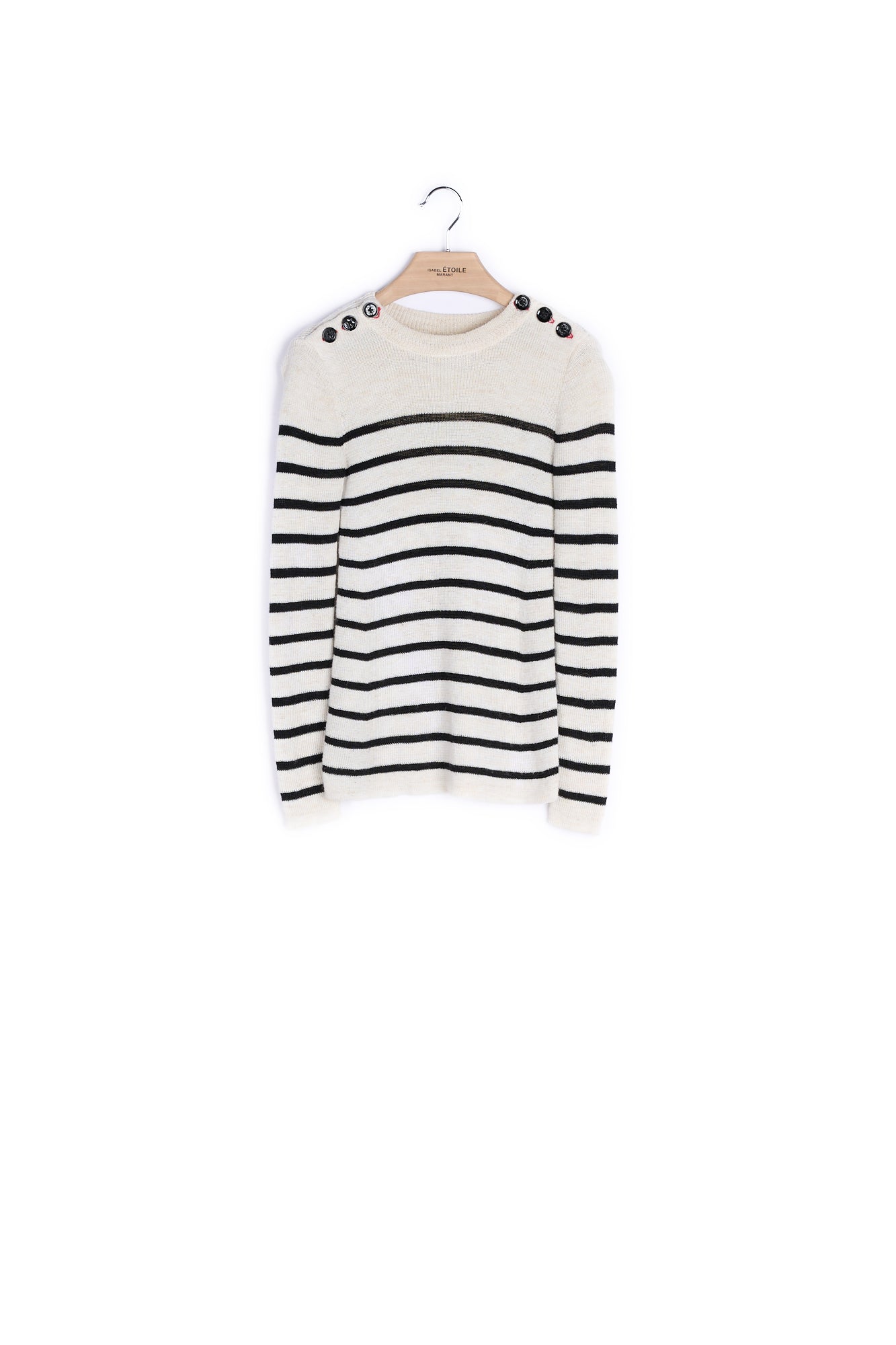 Pull épaules boutonnées lin et coton - 36 Faume - seconde main