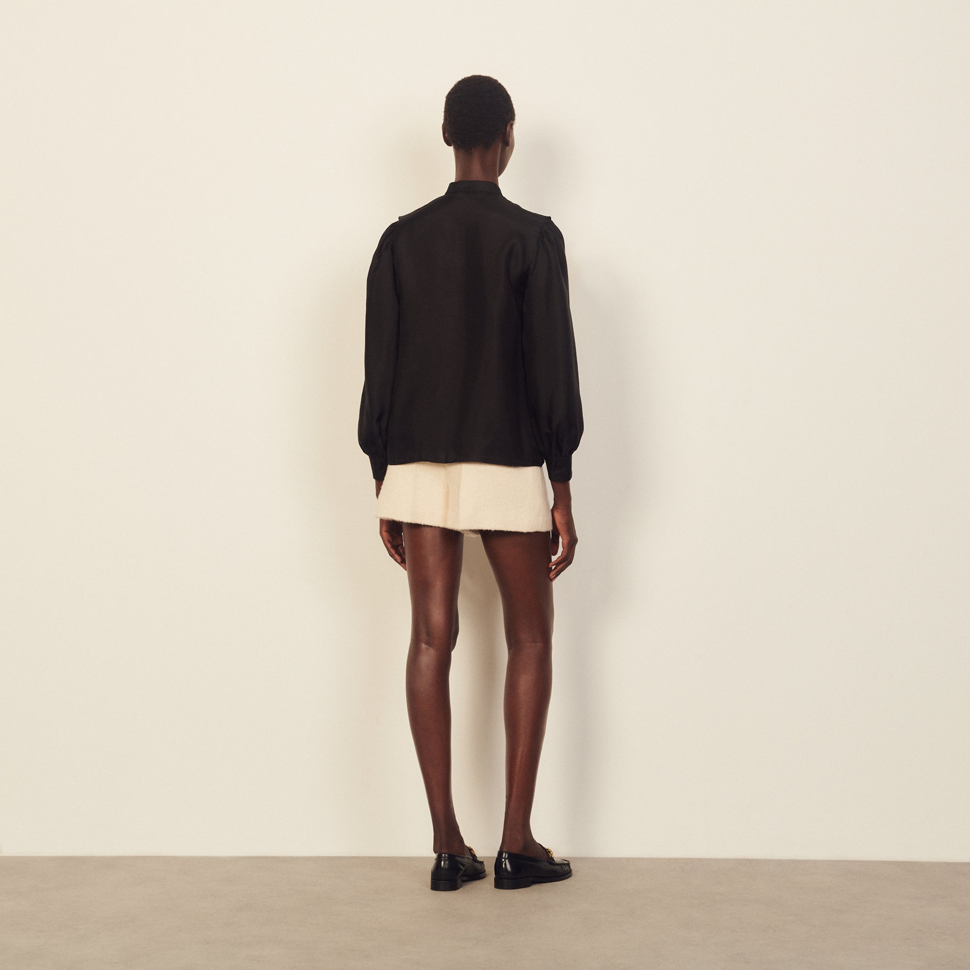 Chemise en soie à col jabot Faume - seconde main