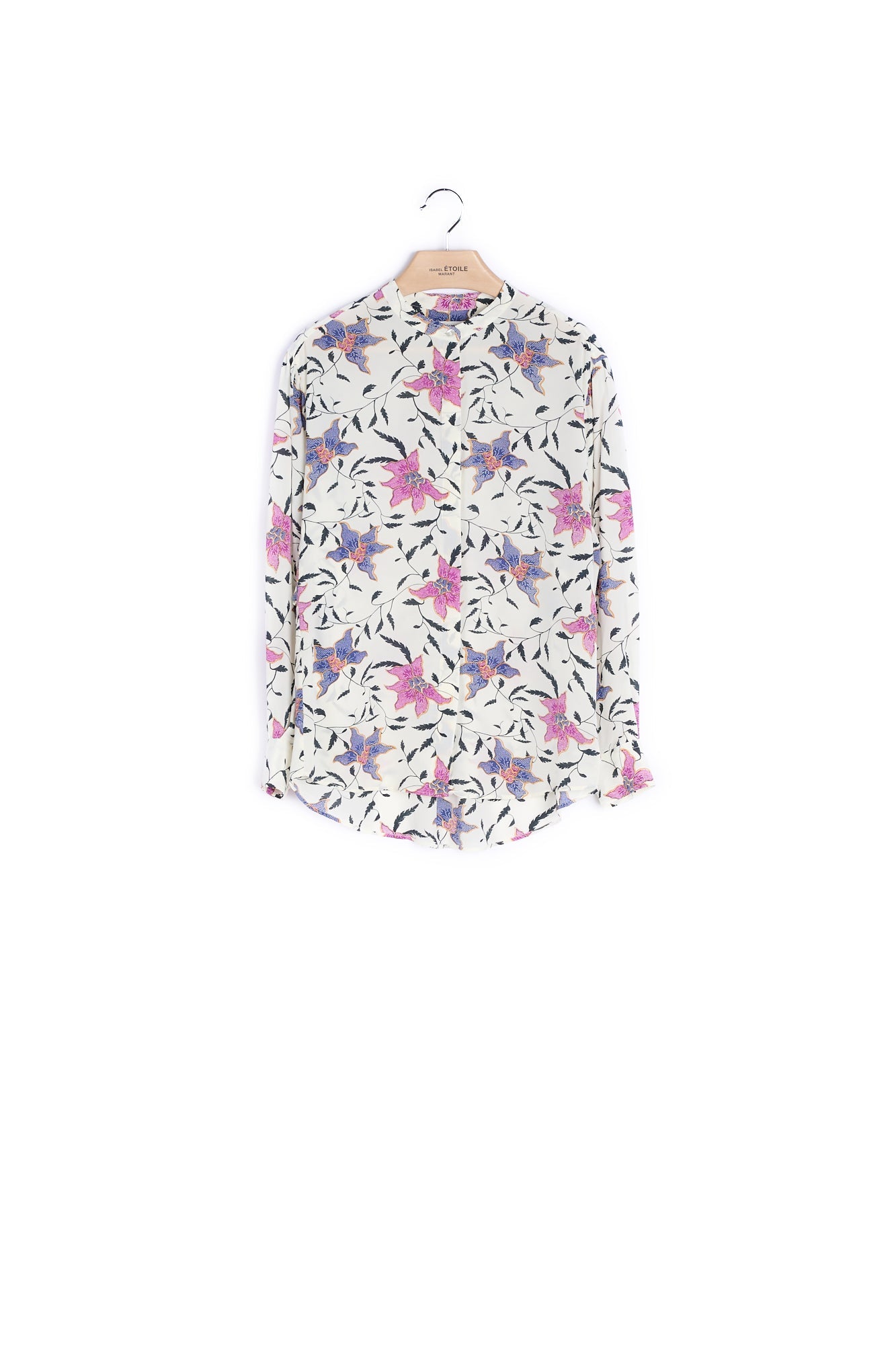 Chemise imprimée manches longues col rond - 34 Faume - seconde main