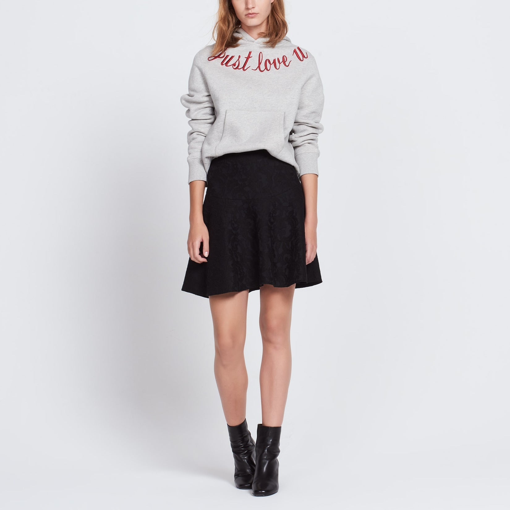 Pull à capuche en coton avec broderie Faume - seconde main