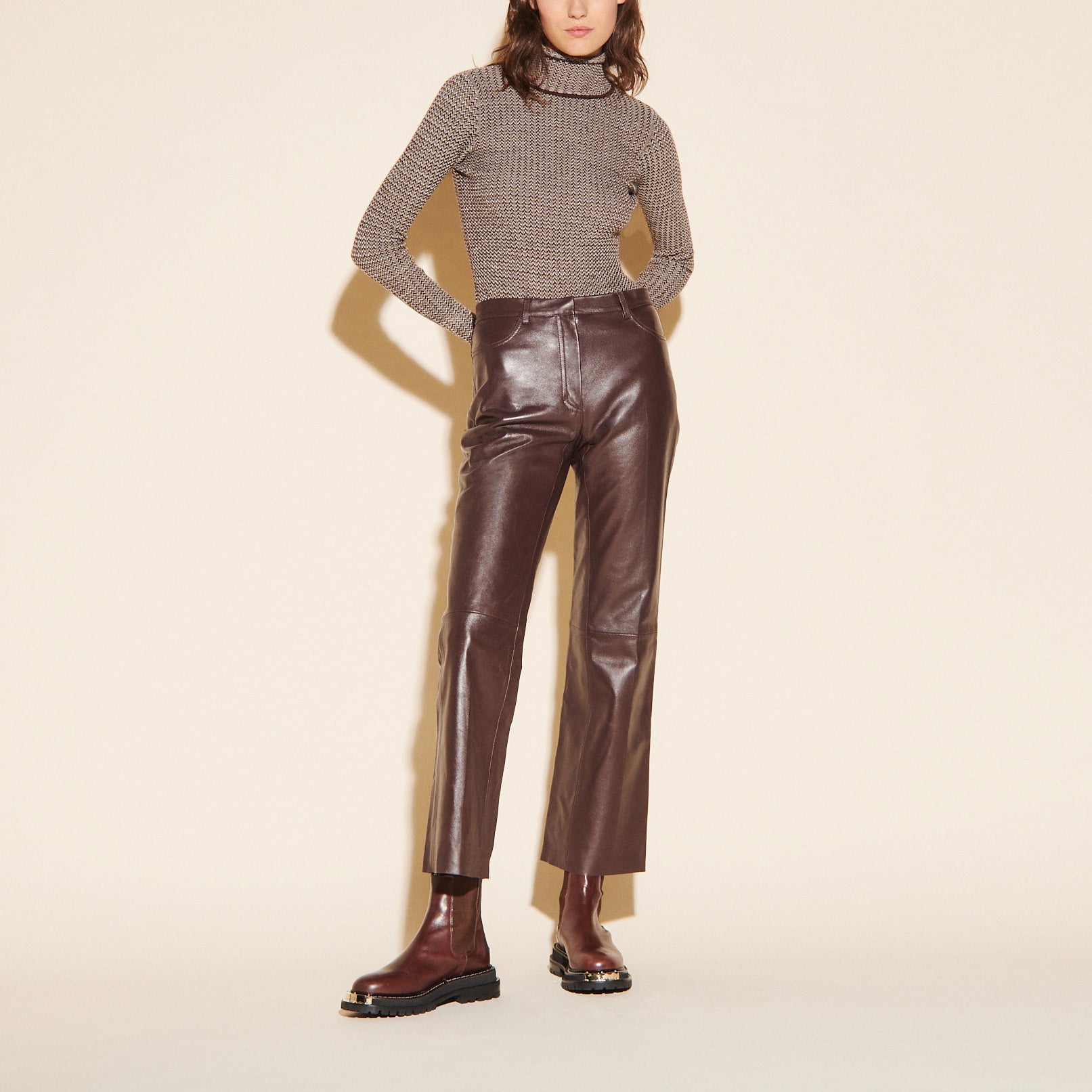 Pantalon en cuir Faume - seconde main