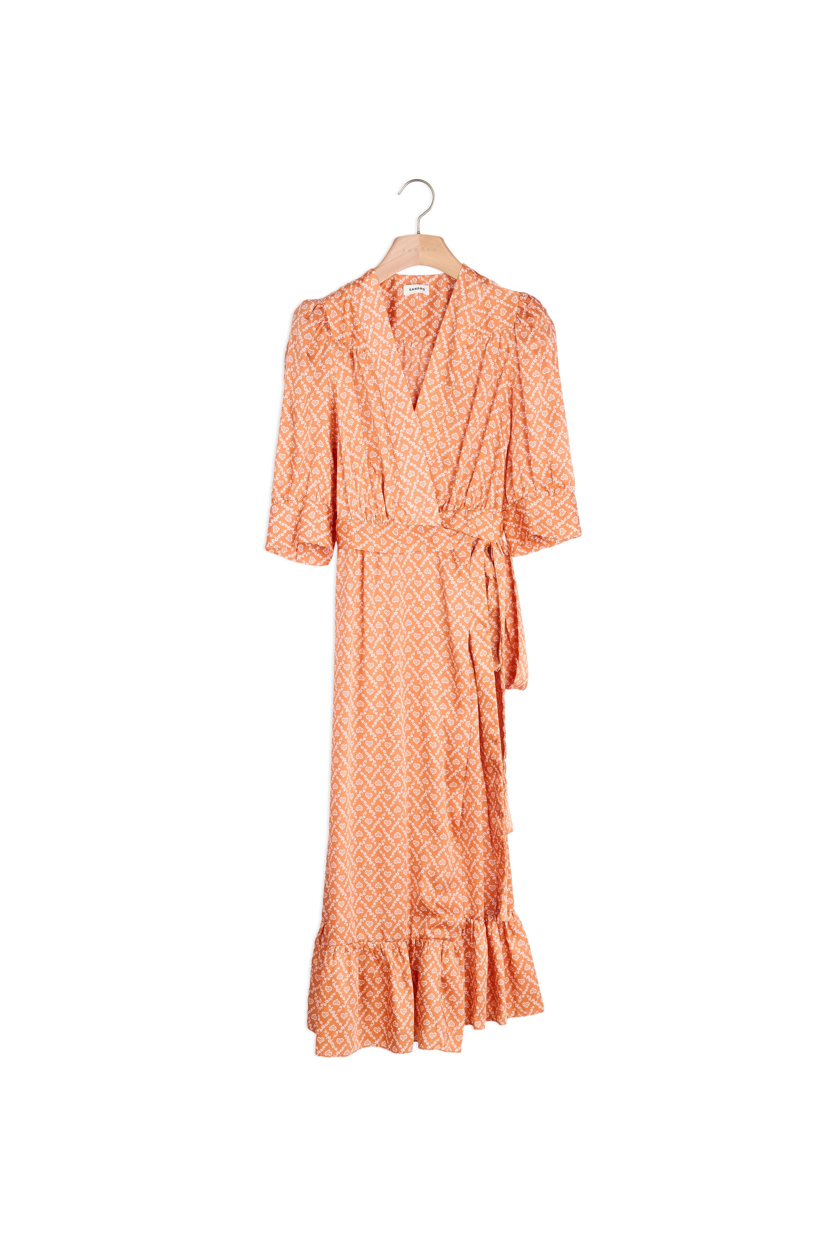 Robe longue portefeuille imprimée coeurs Faume - seconde main