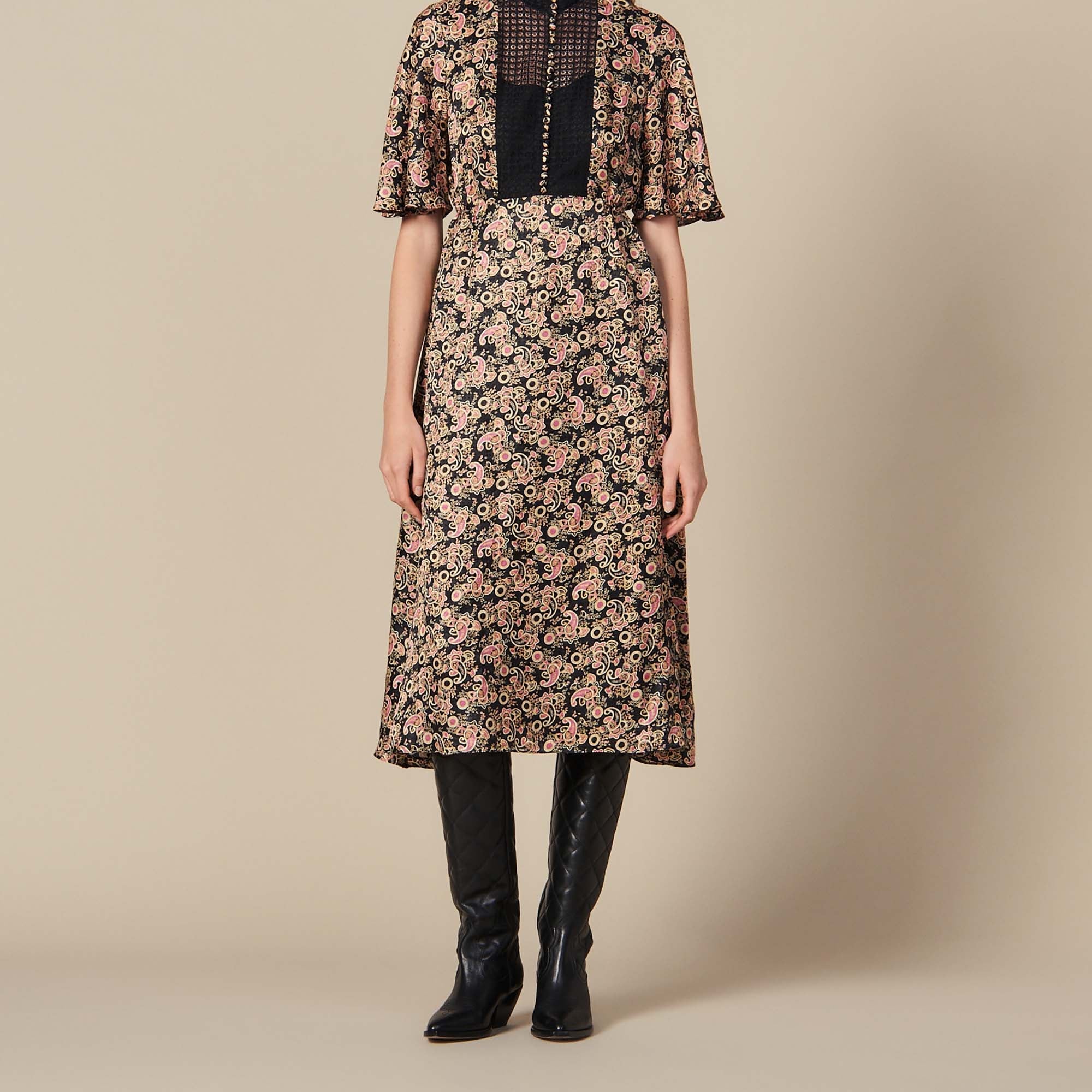 Robe midi en imprimé all over Faume - seconde main