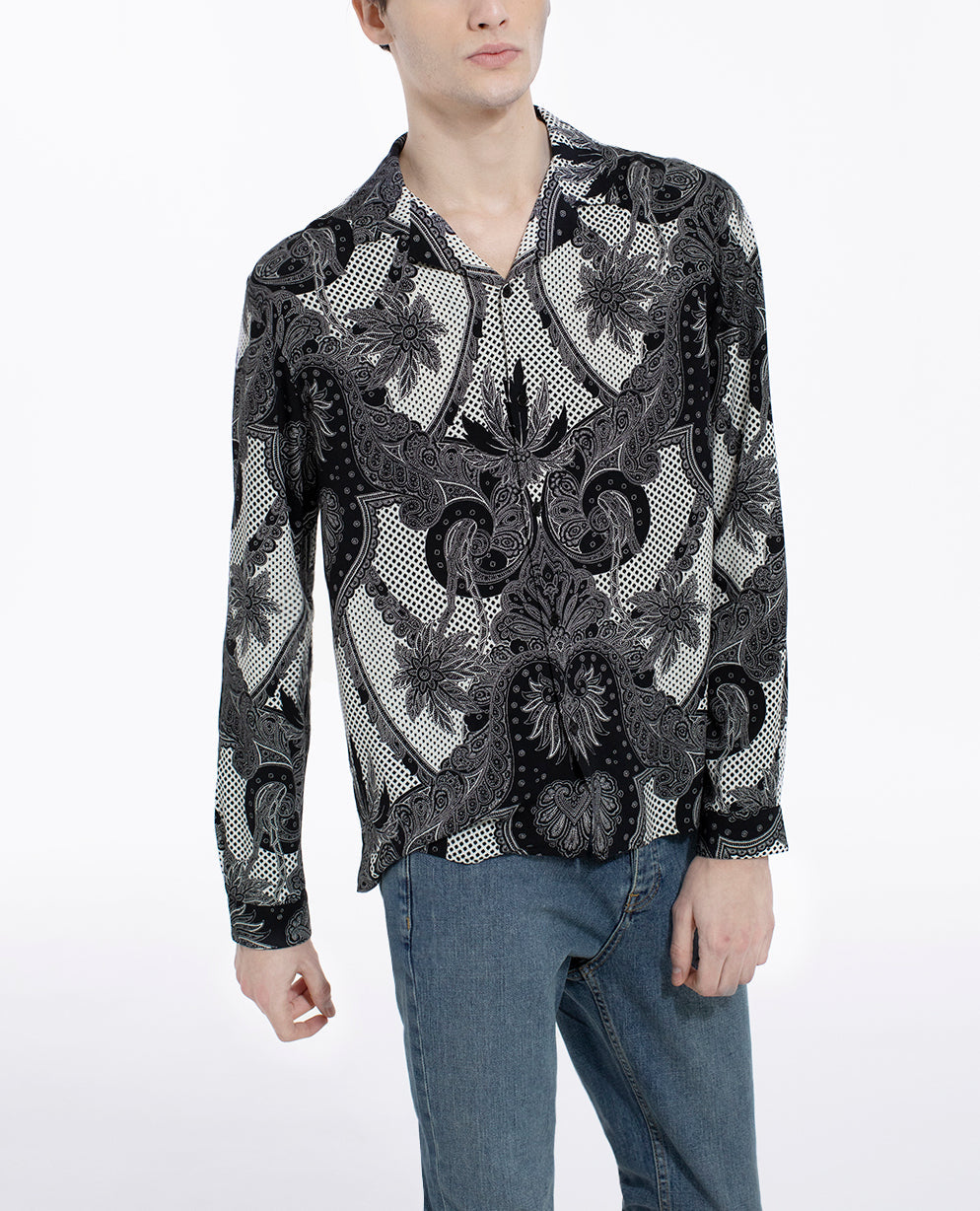 Chemise col requin noire Faume - seconde main