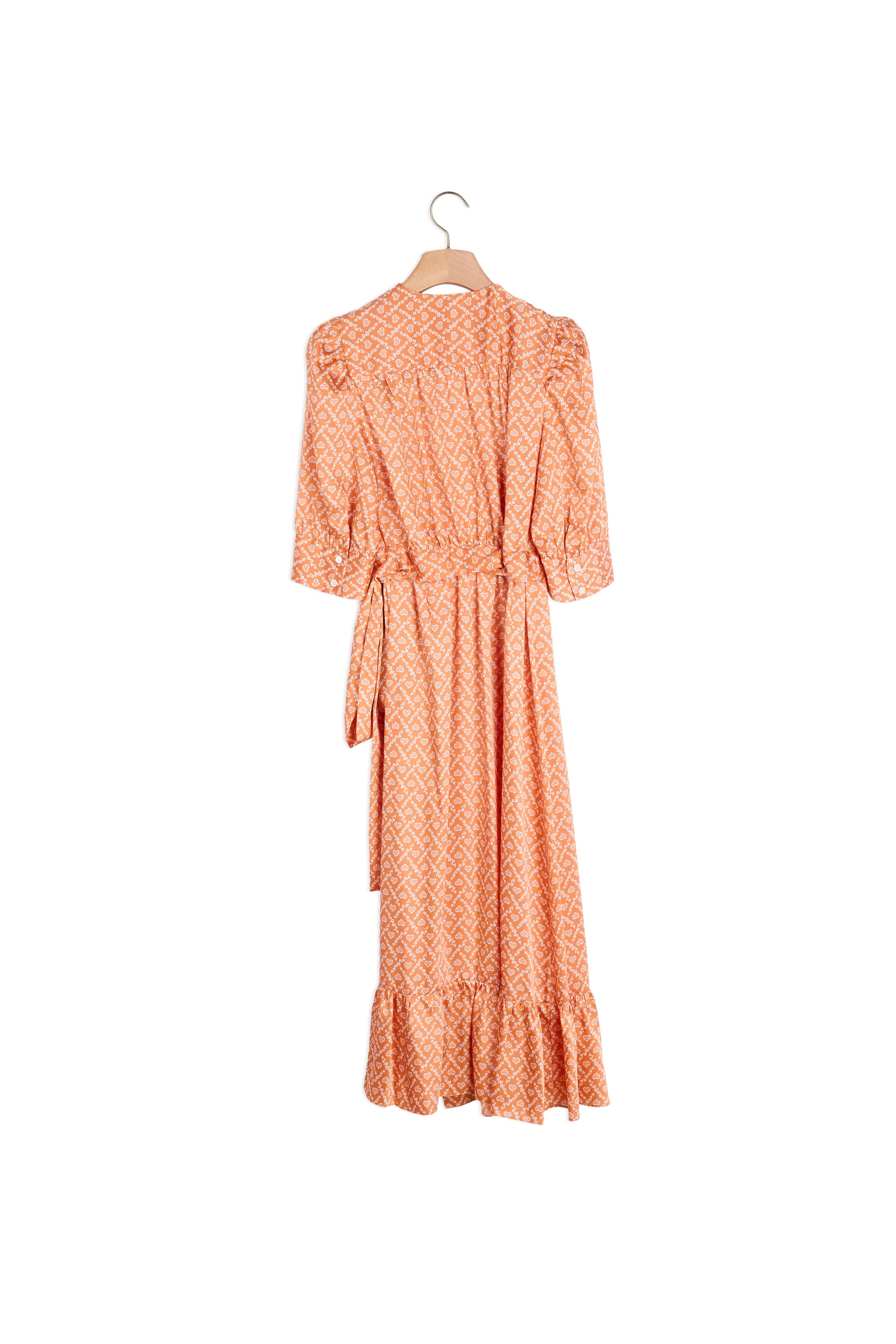 Robe longue portefeuille imprimée coeurs Faume - seconde main