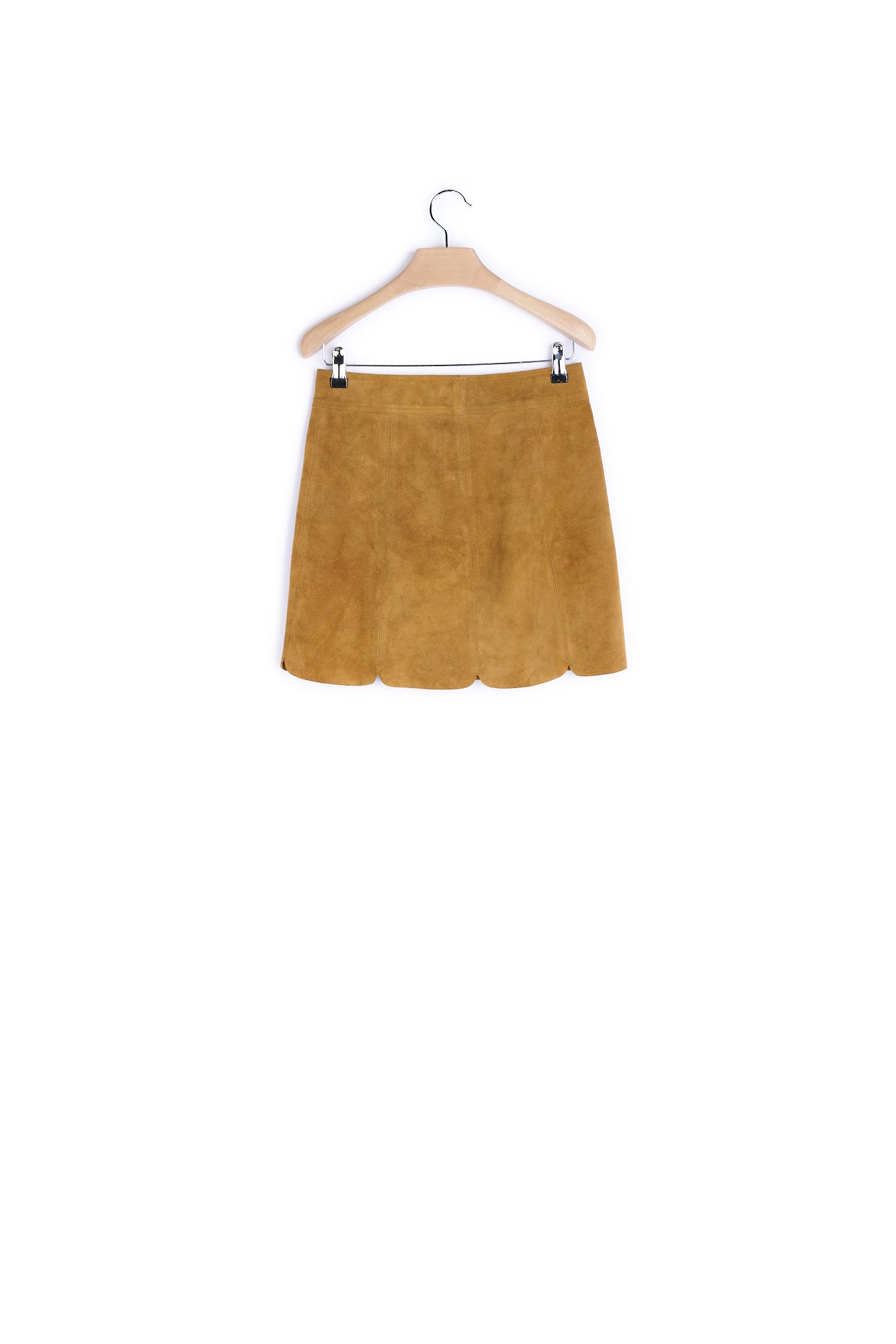 Jupe Cuir Velours - 36 Faume - seconde main