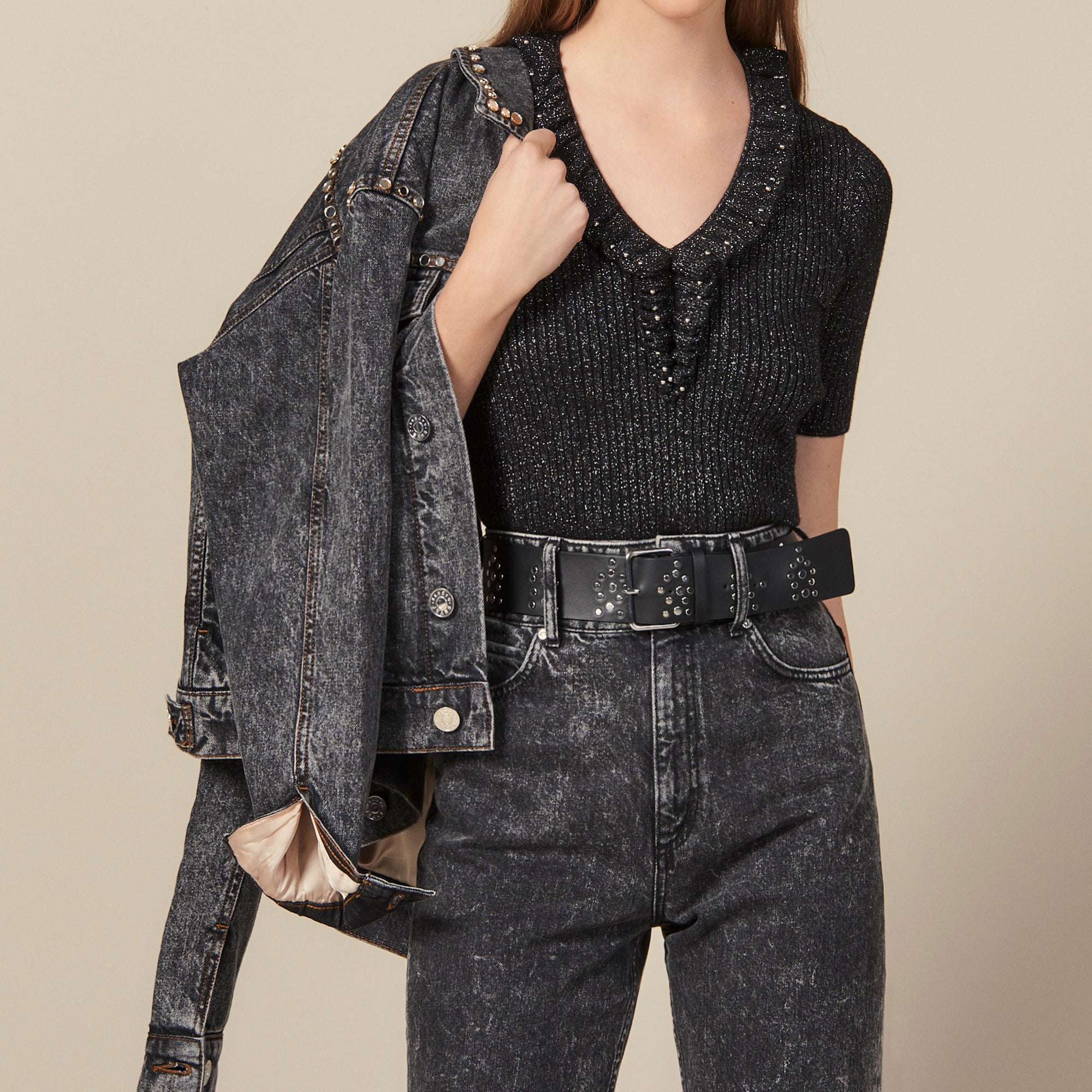 Pull à manches courtes en maille lurex Faume - seconde main