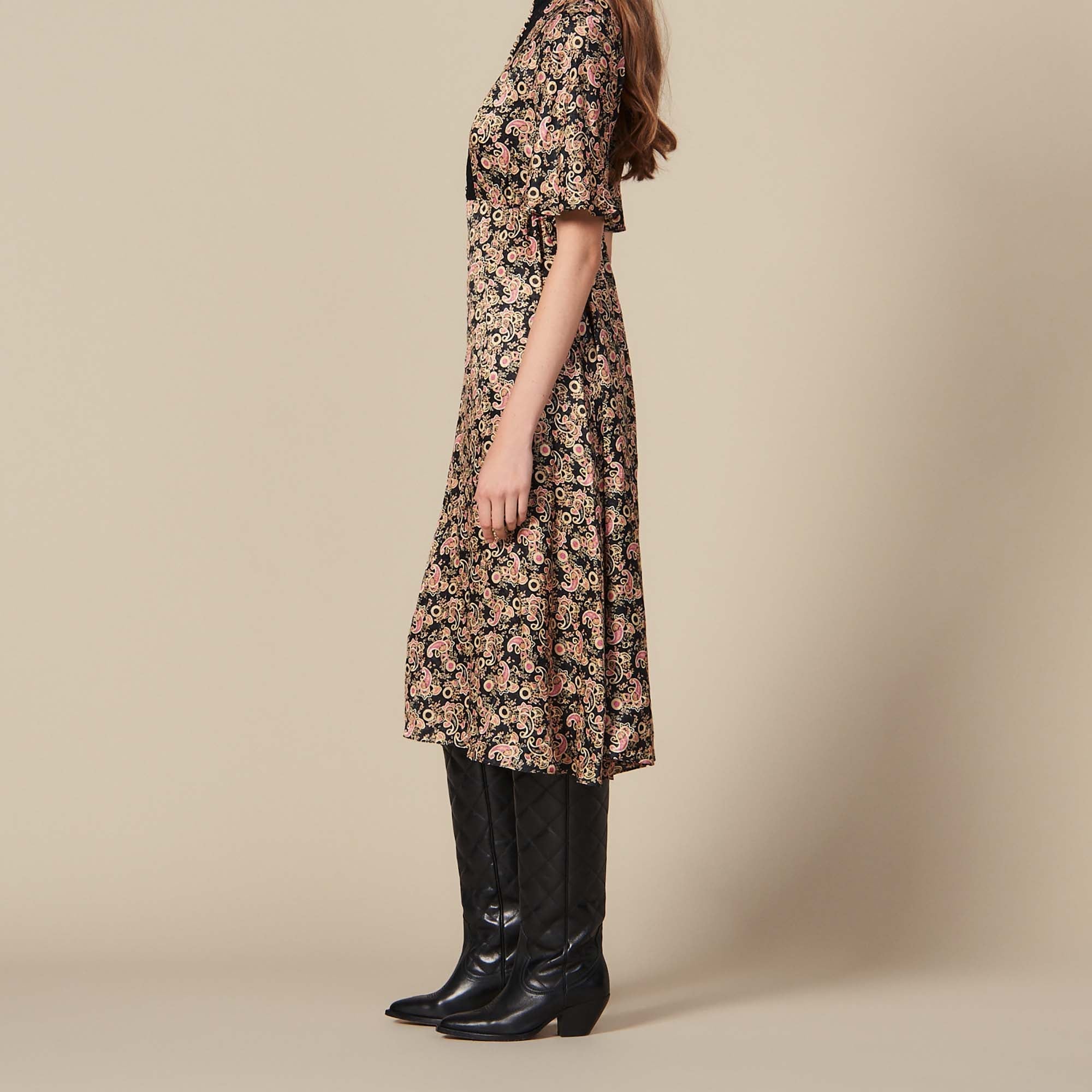 Robe midi en imprimé all over Faume - seconde main