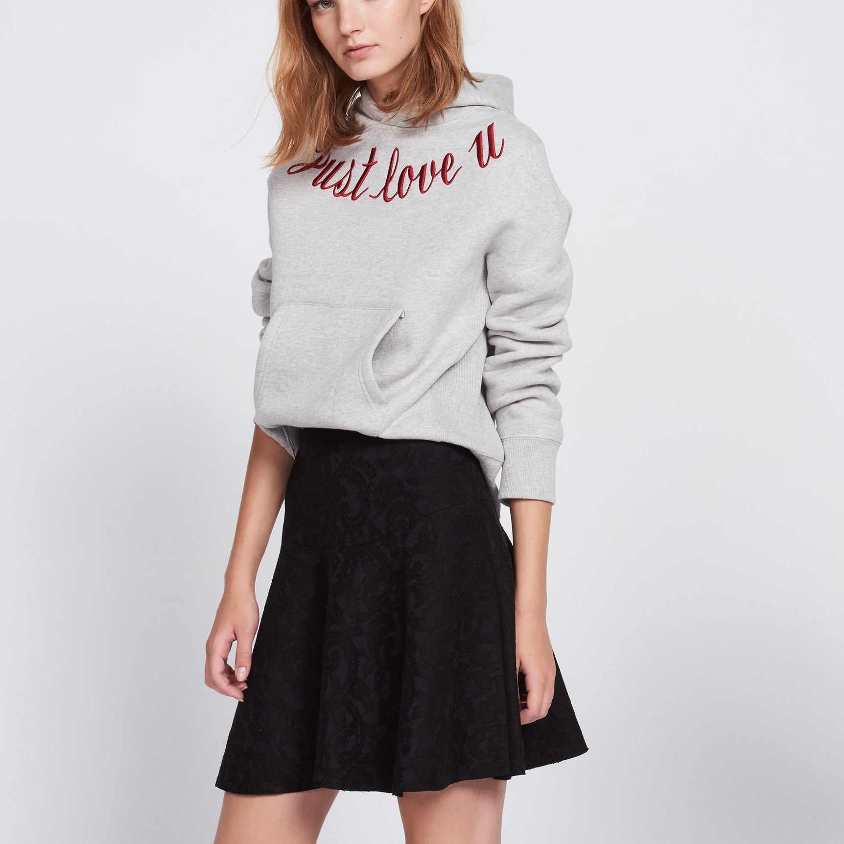 Pull à capuche en coton avec broderie Faume - seconde main
