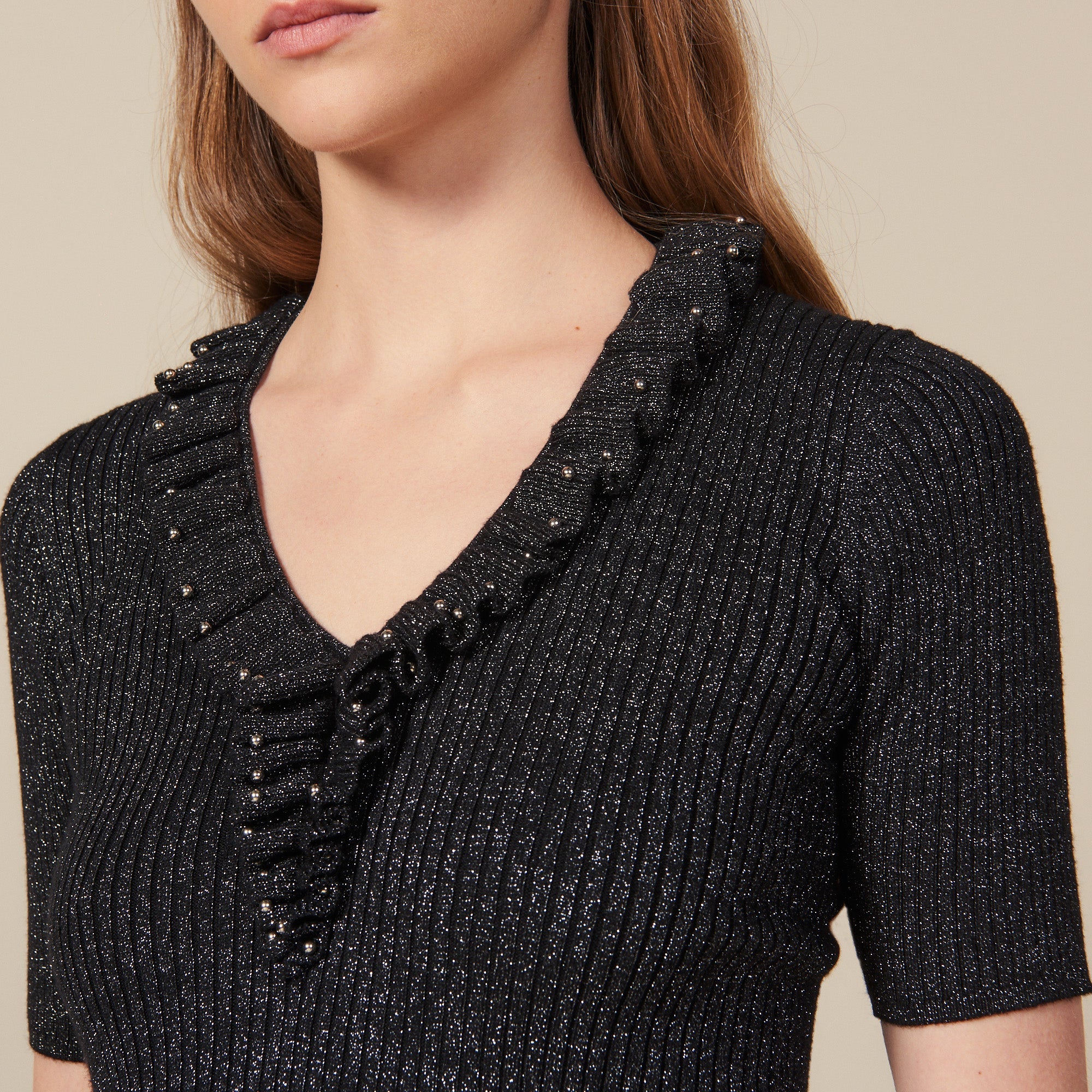 Pull à manches courtes en maille lurex Faume - seconde main
