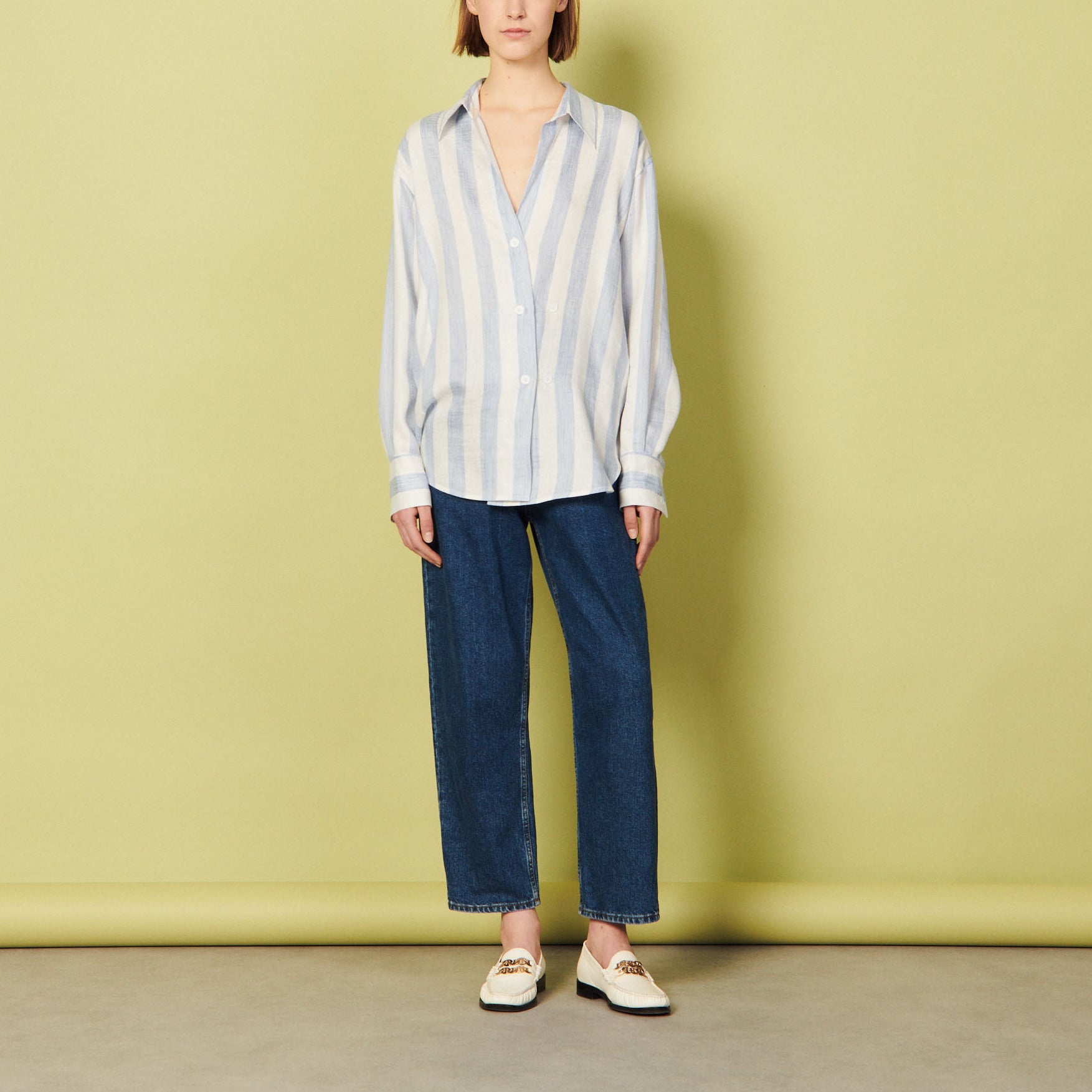 Chemise rayée en lin Faume - seconde main
