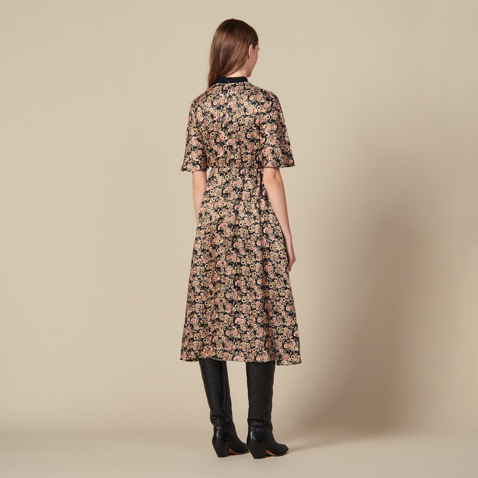 Robe midi en imprimé all over Faume - seconde main