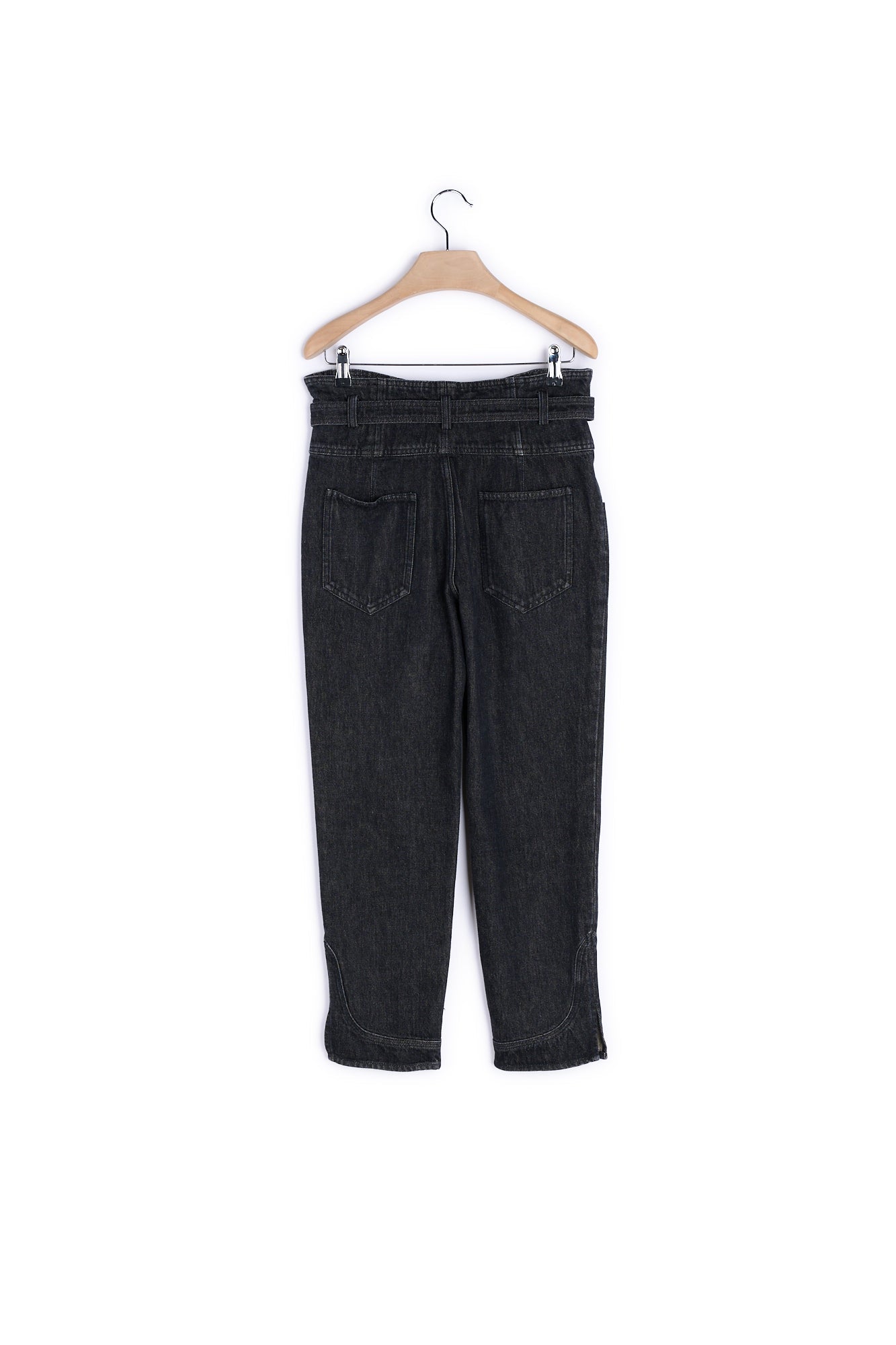 Jean taille haute avec ceinture coton - 40 Faume - seconde main