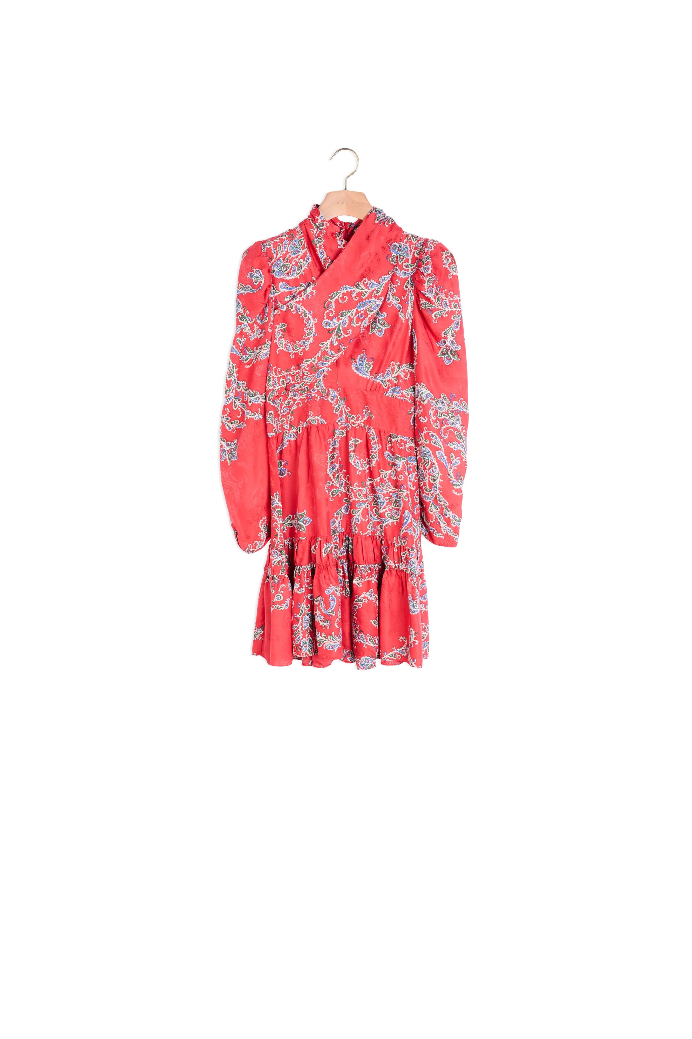 Robe courte imprimée à encolure drapée Faume - seconde main