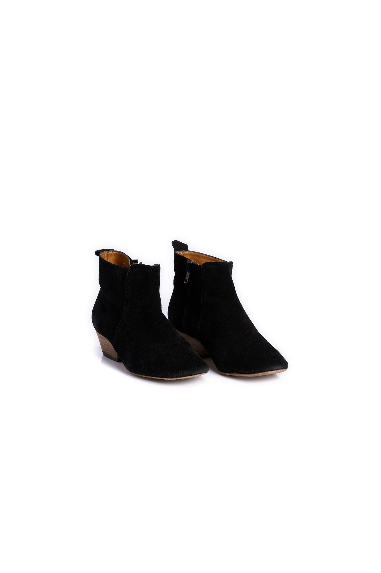 Bottines en veau velours - 38 Faume - seconde main