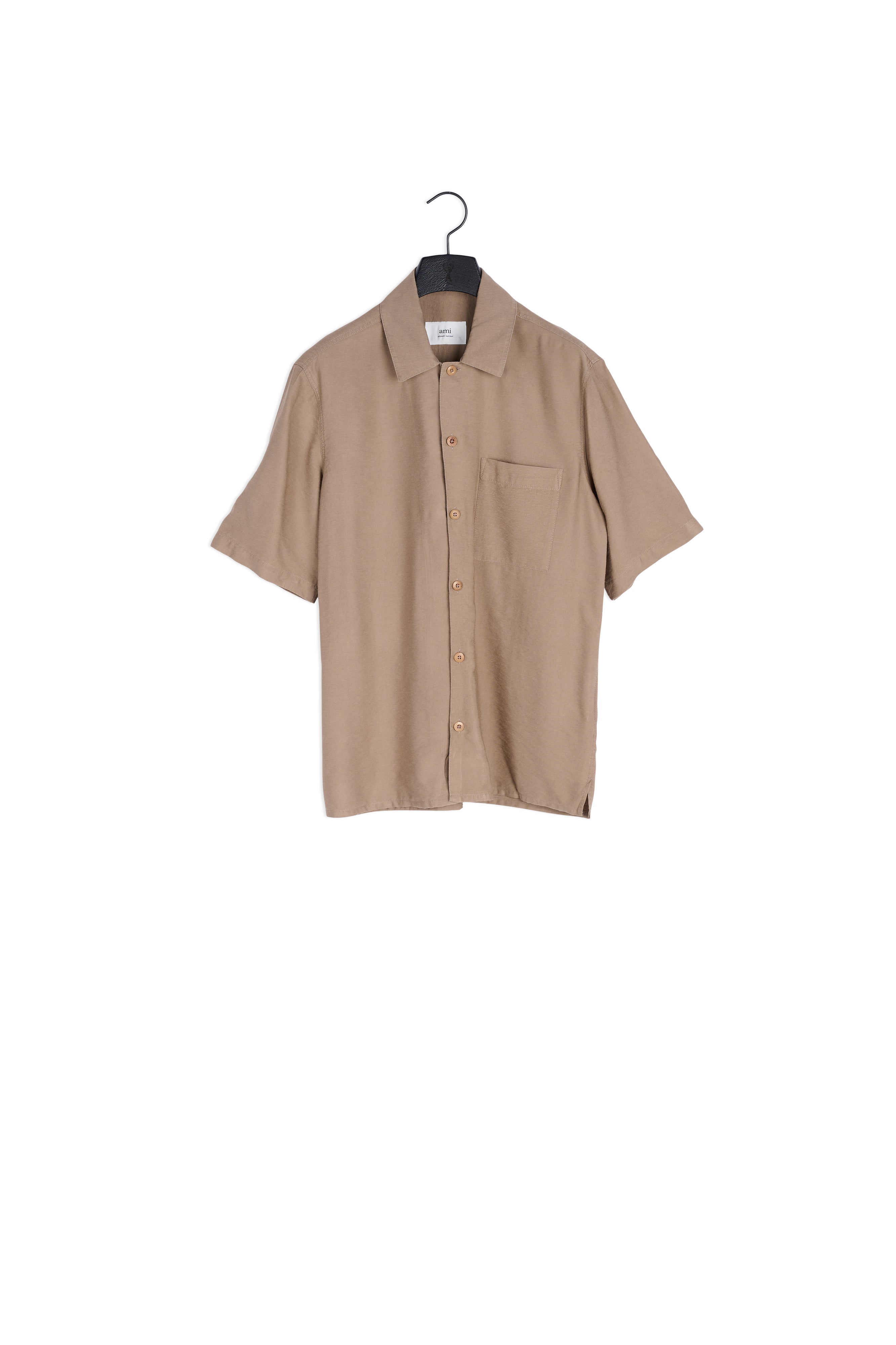 Chemise Col Requin Avec Étiquette Ami En Satin Faume - seconde main
