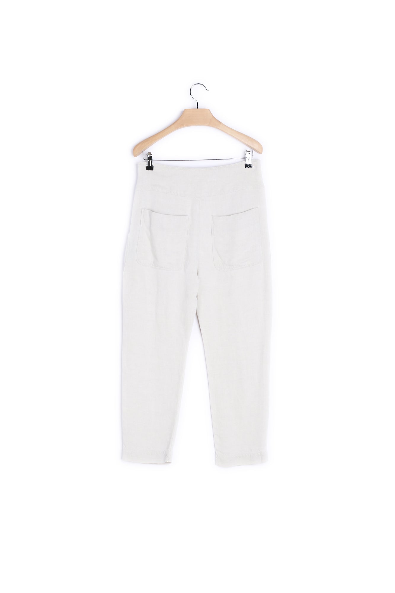 Pantalon regular poches avec rubans - 36 Faume - seconde main