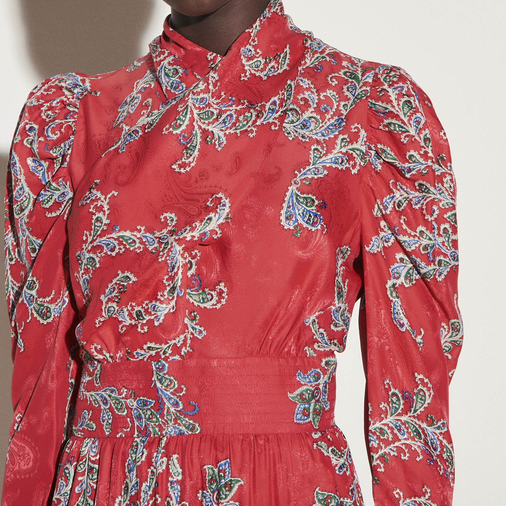 Robe courte imprimée à encolure drapée Faume - seconde main