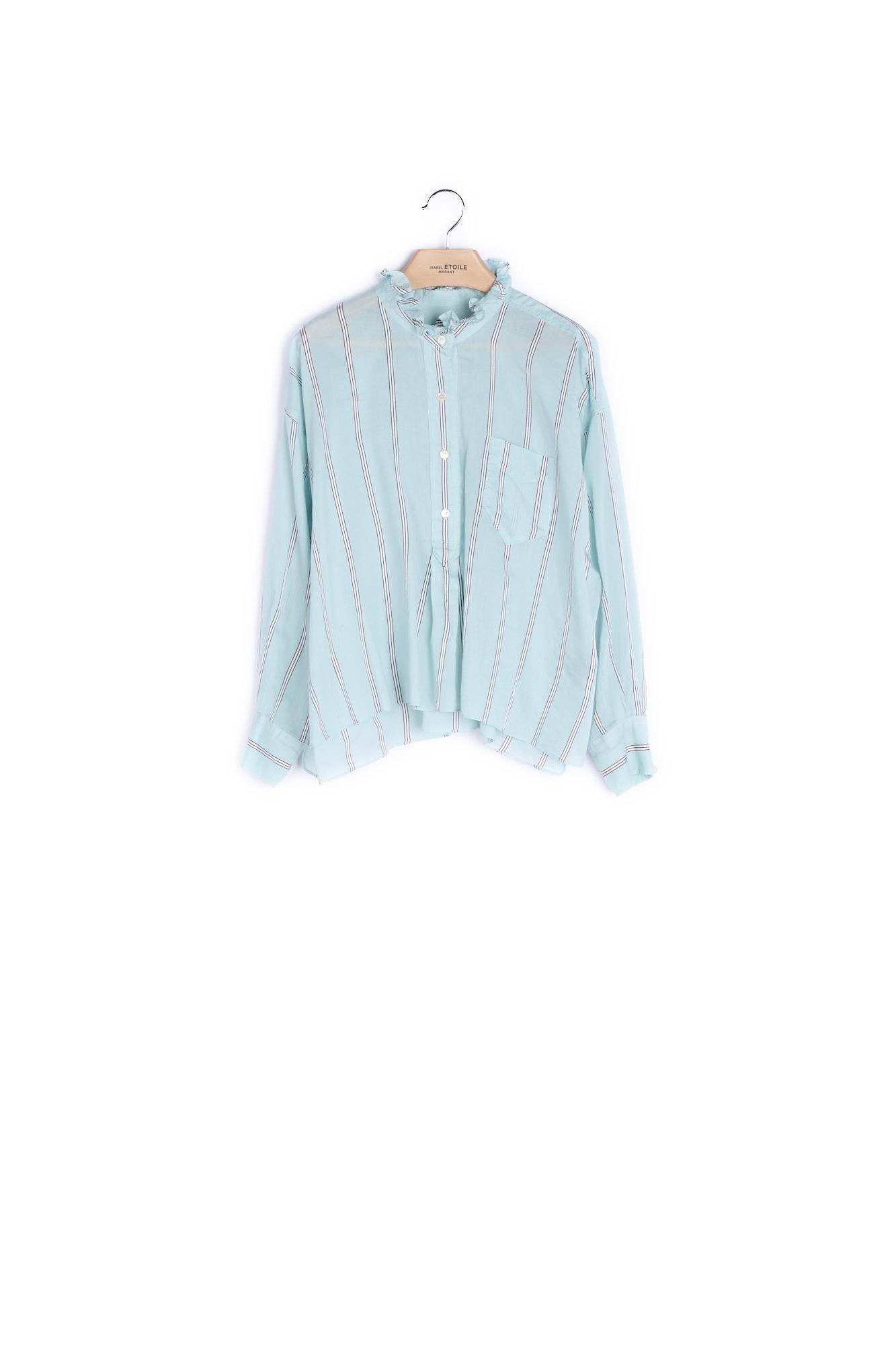 Chemise Rayée Coton et Soie - 38 Faume - seconde main