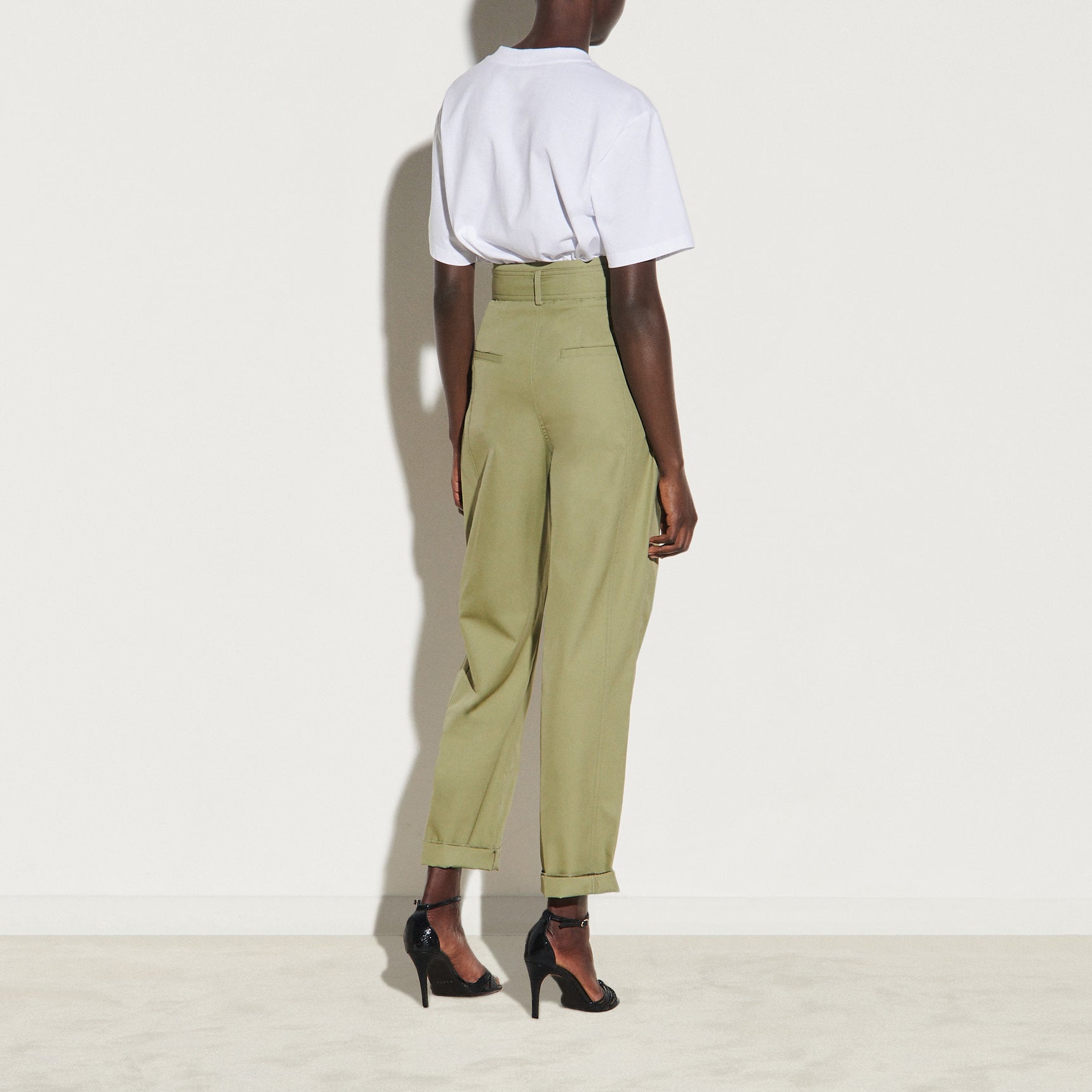 Pantalon large taille haute en gabardine Faume - seconde main