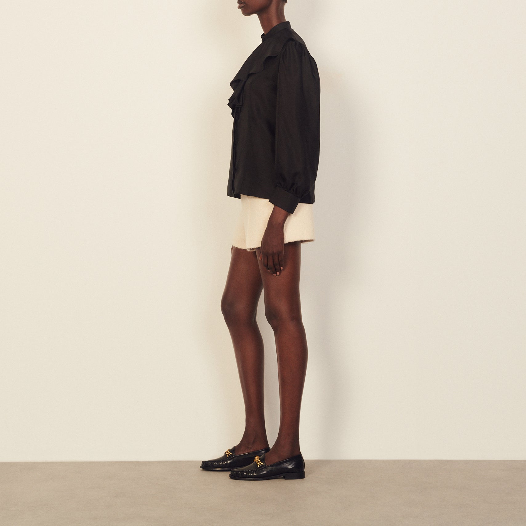 Chemise en soie à col jabot Faume - seconde main
