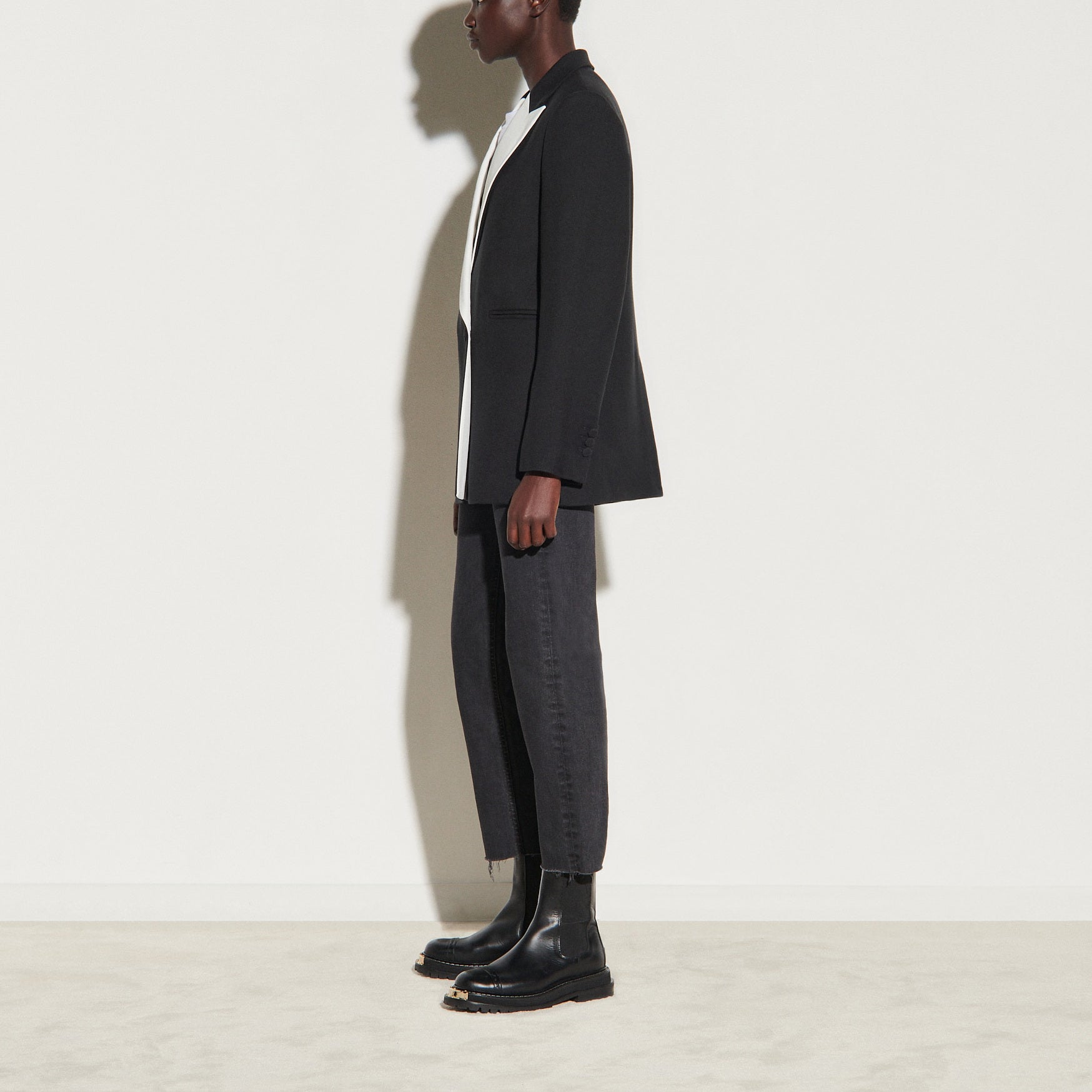 Veste tailleur au revers contrasté Faume - seconde main