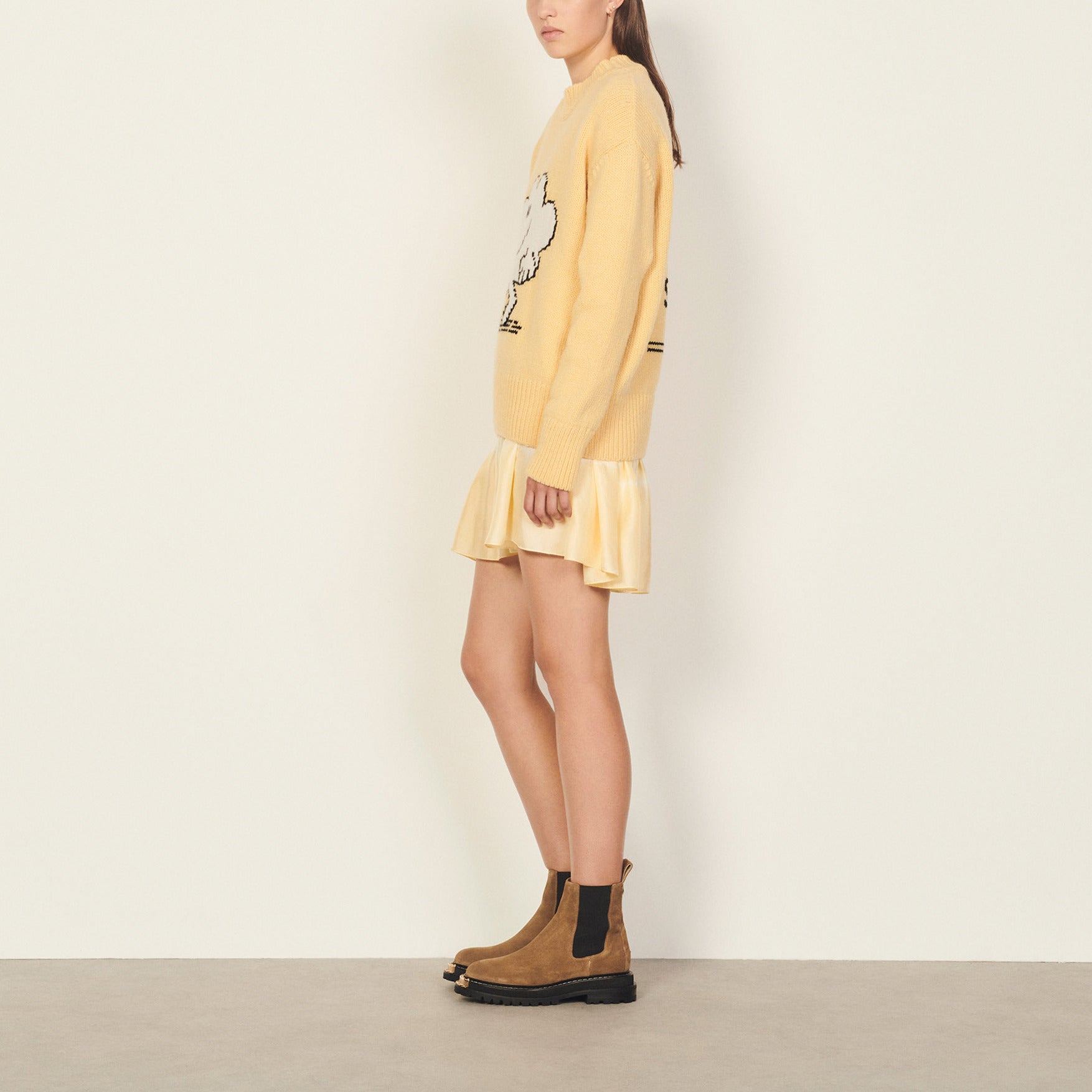 PULL Jaune Pâle Faume - seconde main