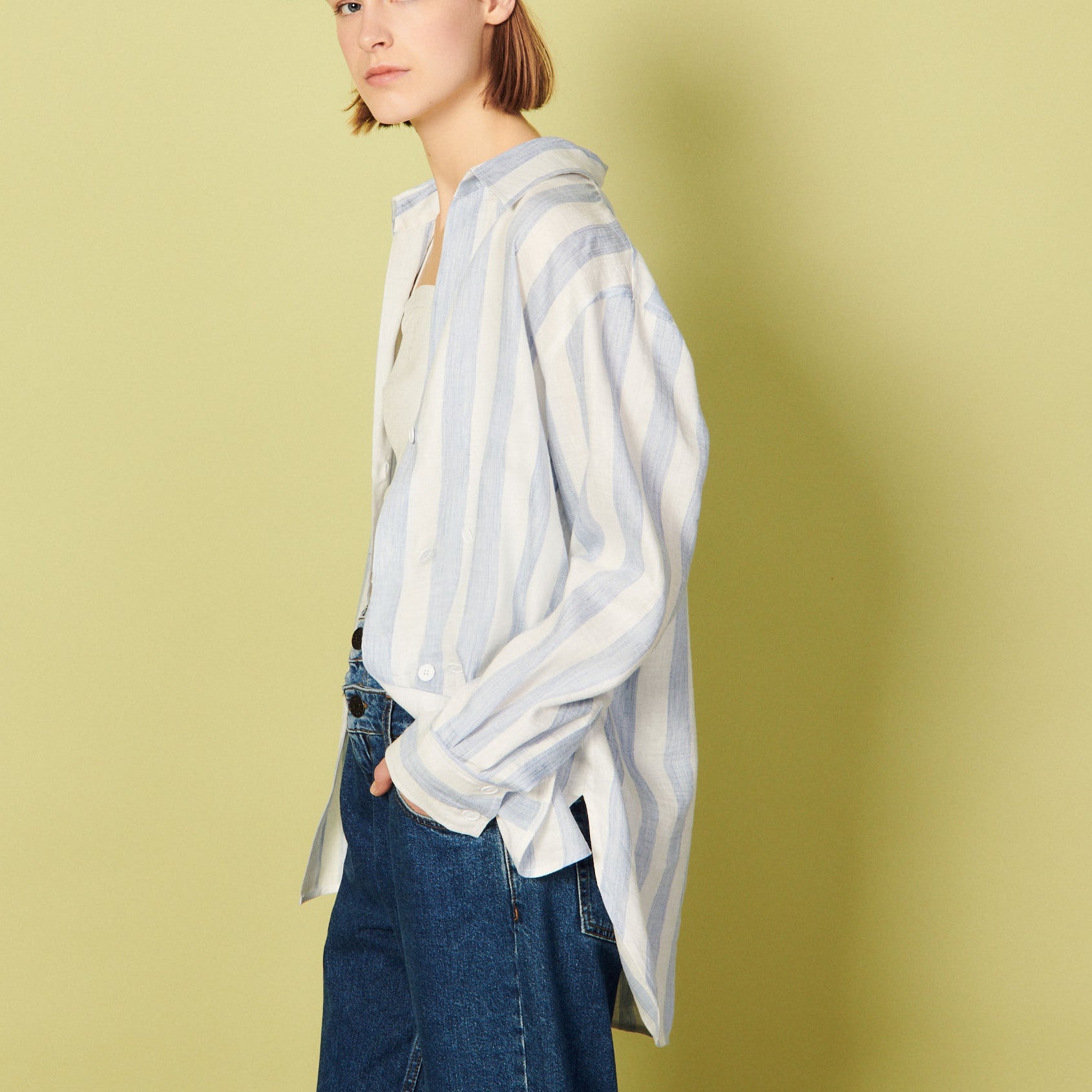 Chemise rayée en lin Faume - seconde main