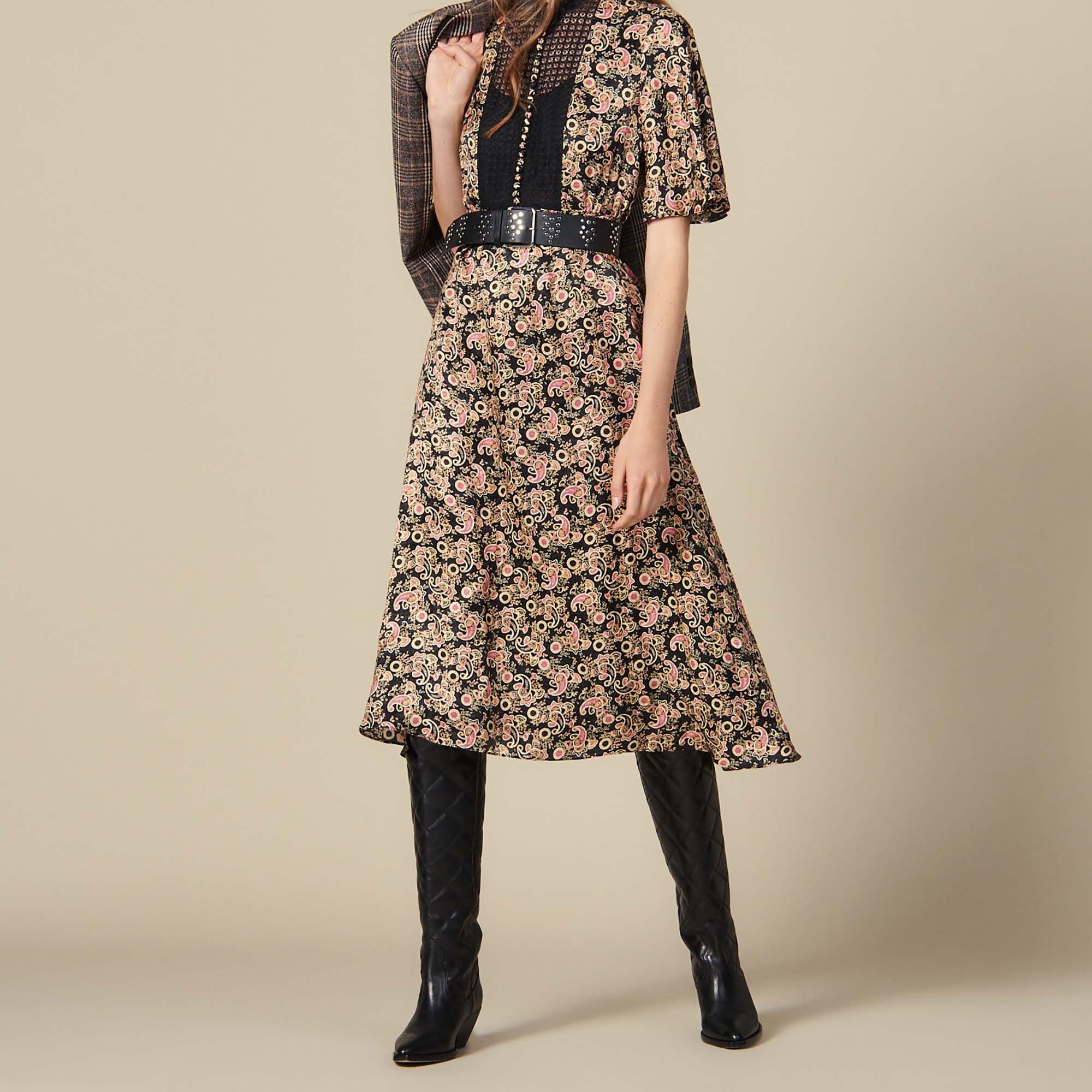 Robe midi en imprimé all over Faume - seconde main