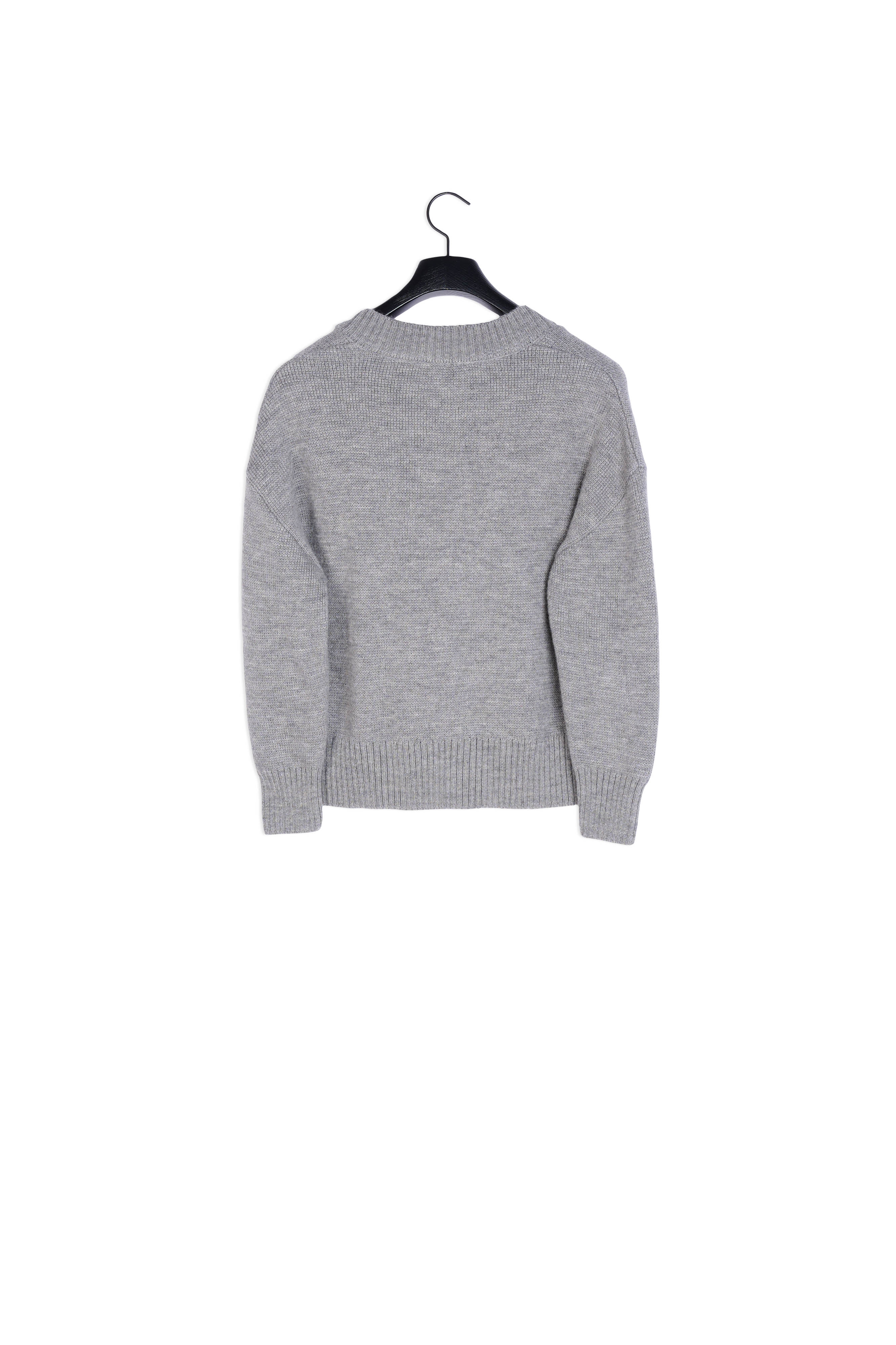 Pull Oversize Col V Broderie Ami Faume - seconde main