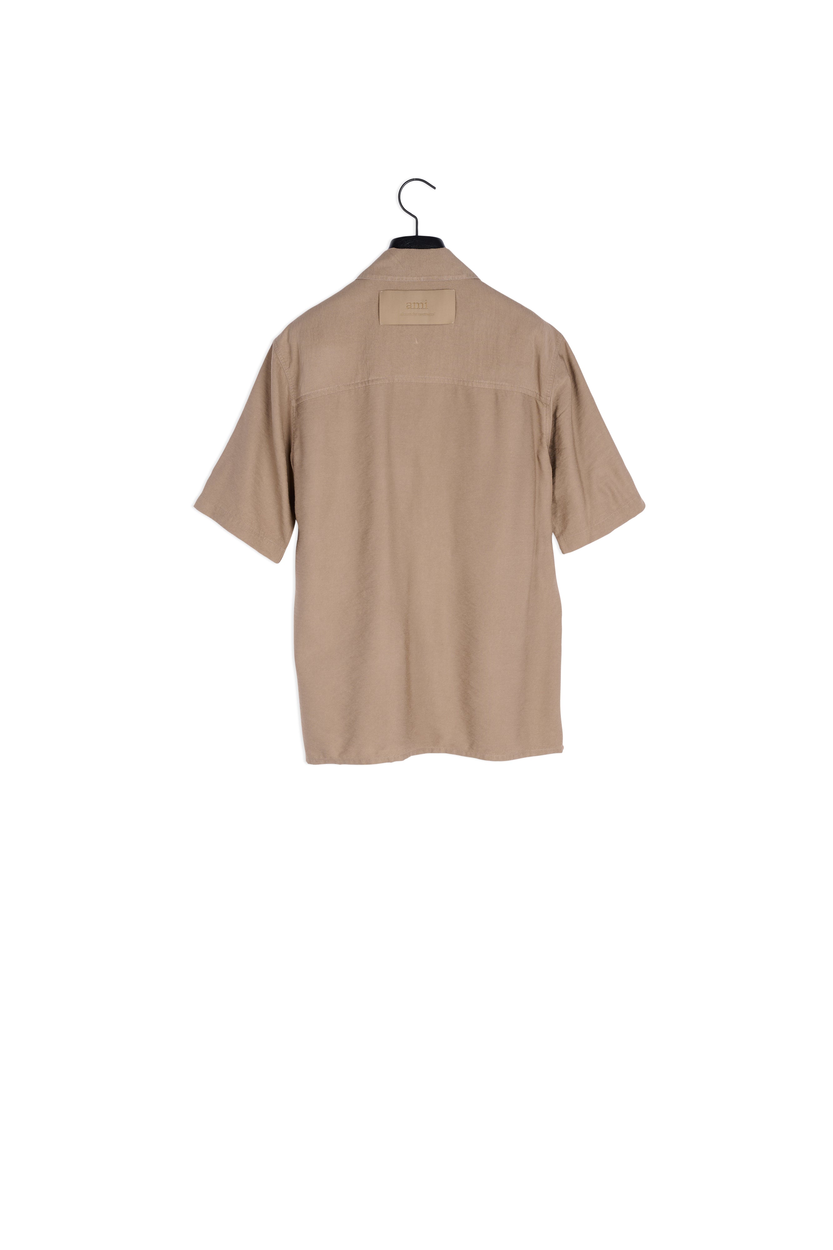 Chemise Col Requin Avec Étiquette Ami En Satin Faume - seconde main