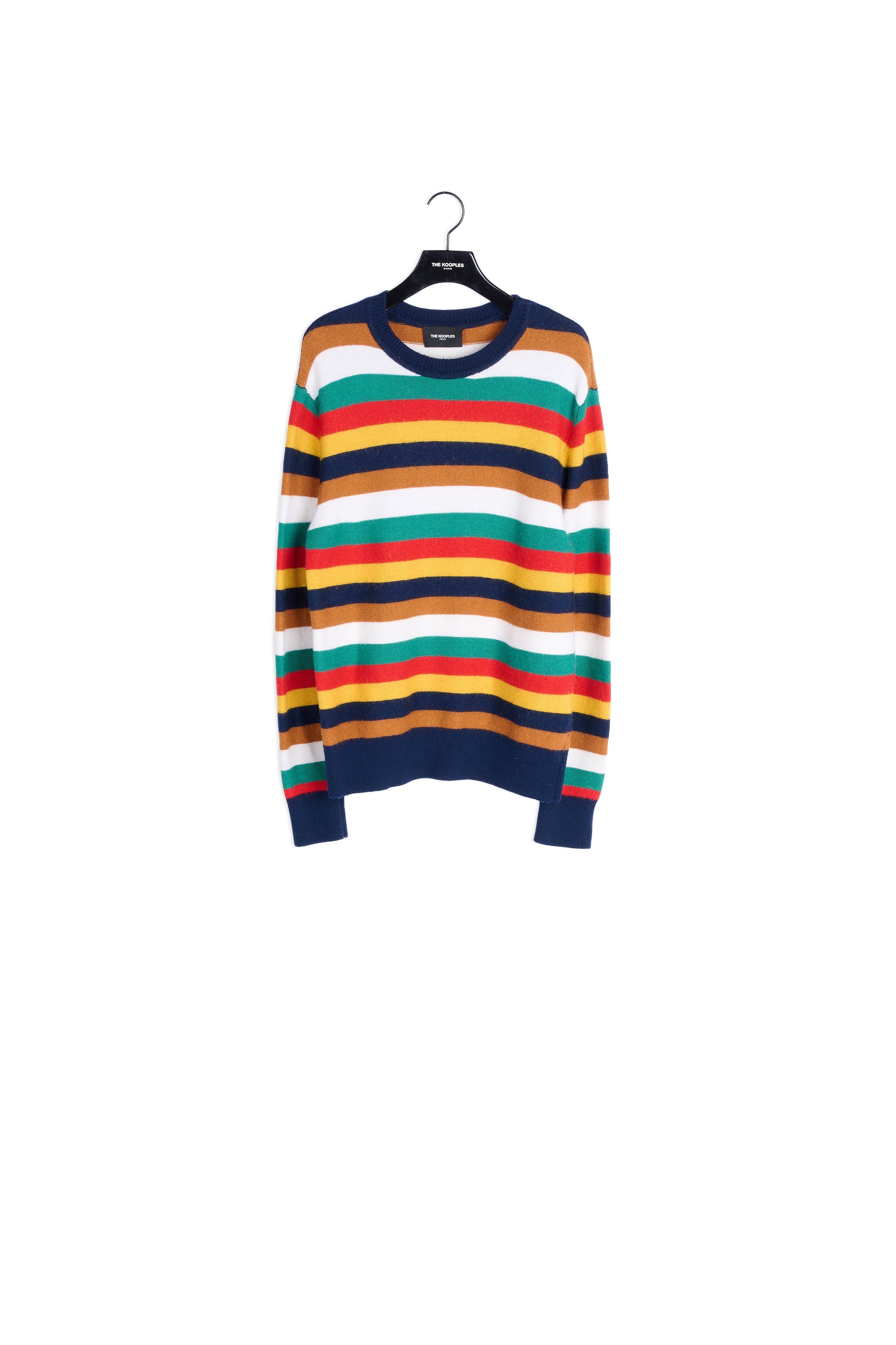 Pull rayé multicolore laine à col rond Faume - seconde main