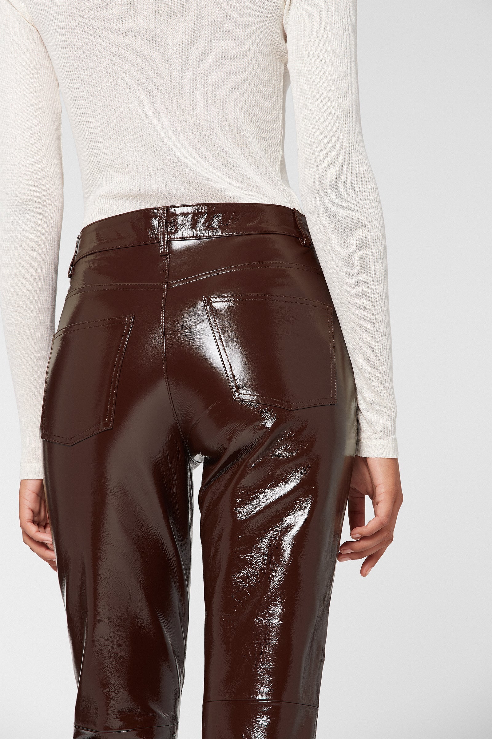 Pantalon En Cuir Vernis Faume - seconde main