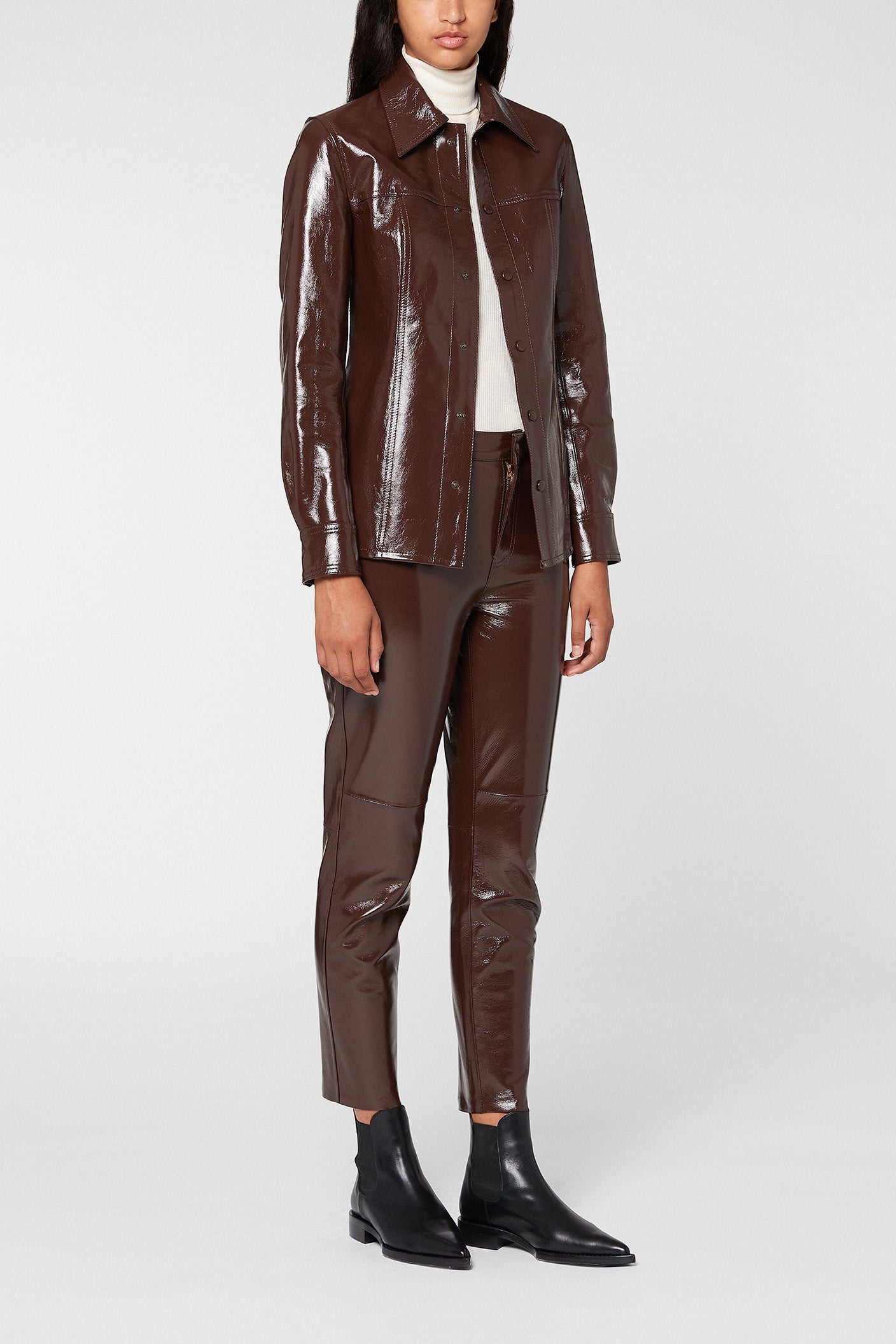 Pantalon En Cuir Vernis Faume - seconde main