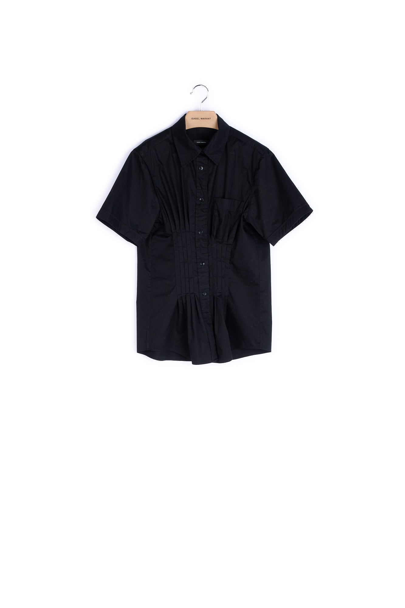 Chemise plissée manches courtes  - 40 Faume - seconde main