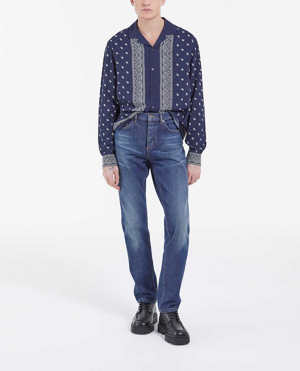 Chemise marine imprimé bandana Faume - seconde main