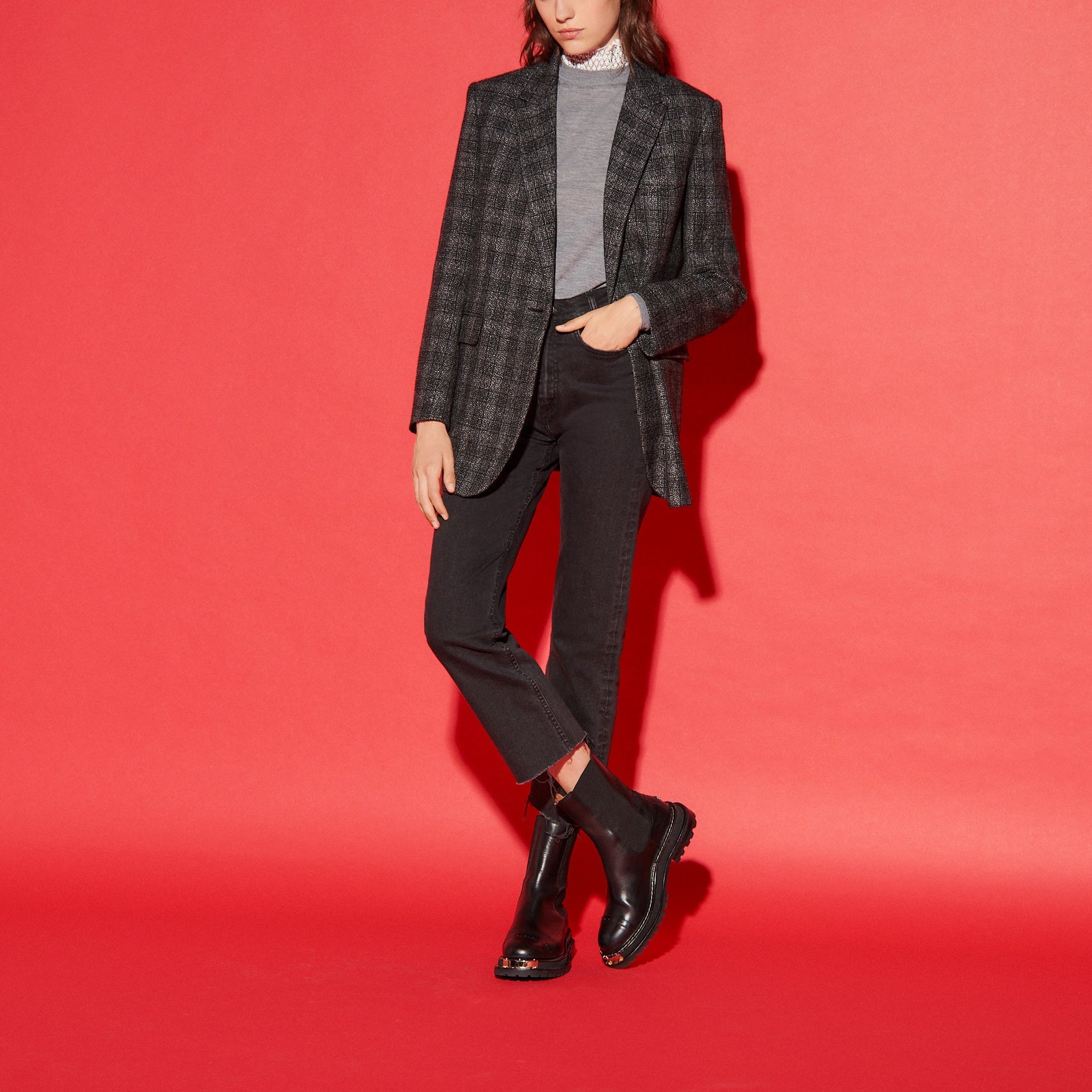 Veste tailleur à carreaux Faume - seconde main