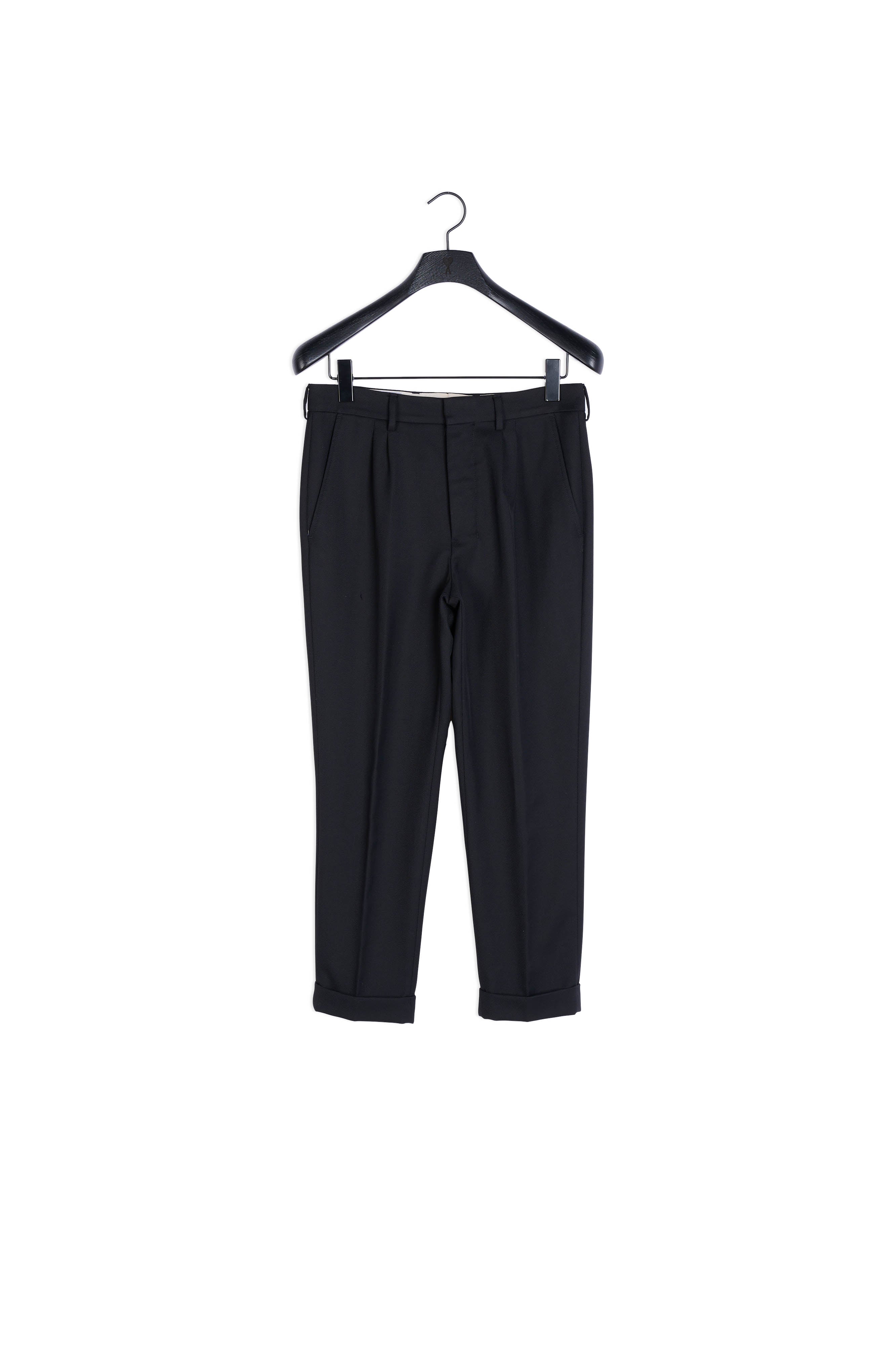 Pantalon Carotte À Plis Et Revers Faume - seconde main