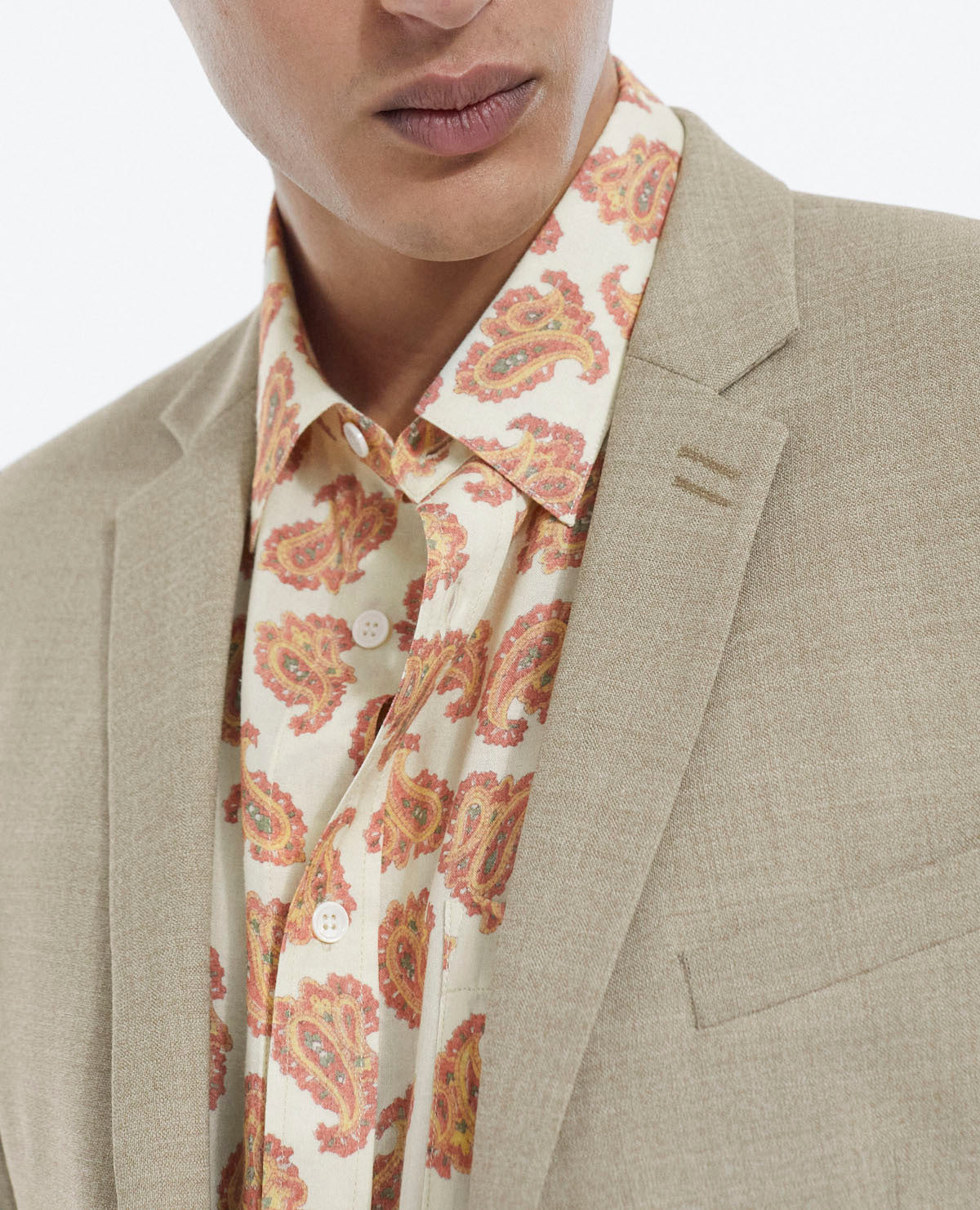 Veste habillée beige laine à poches Faume - seconde main