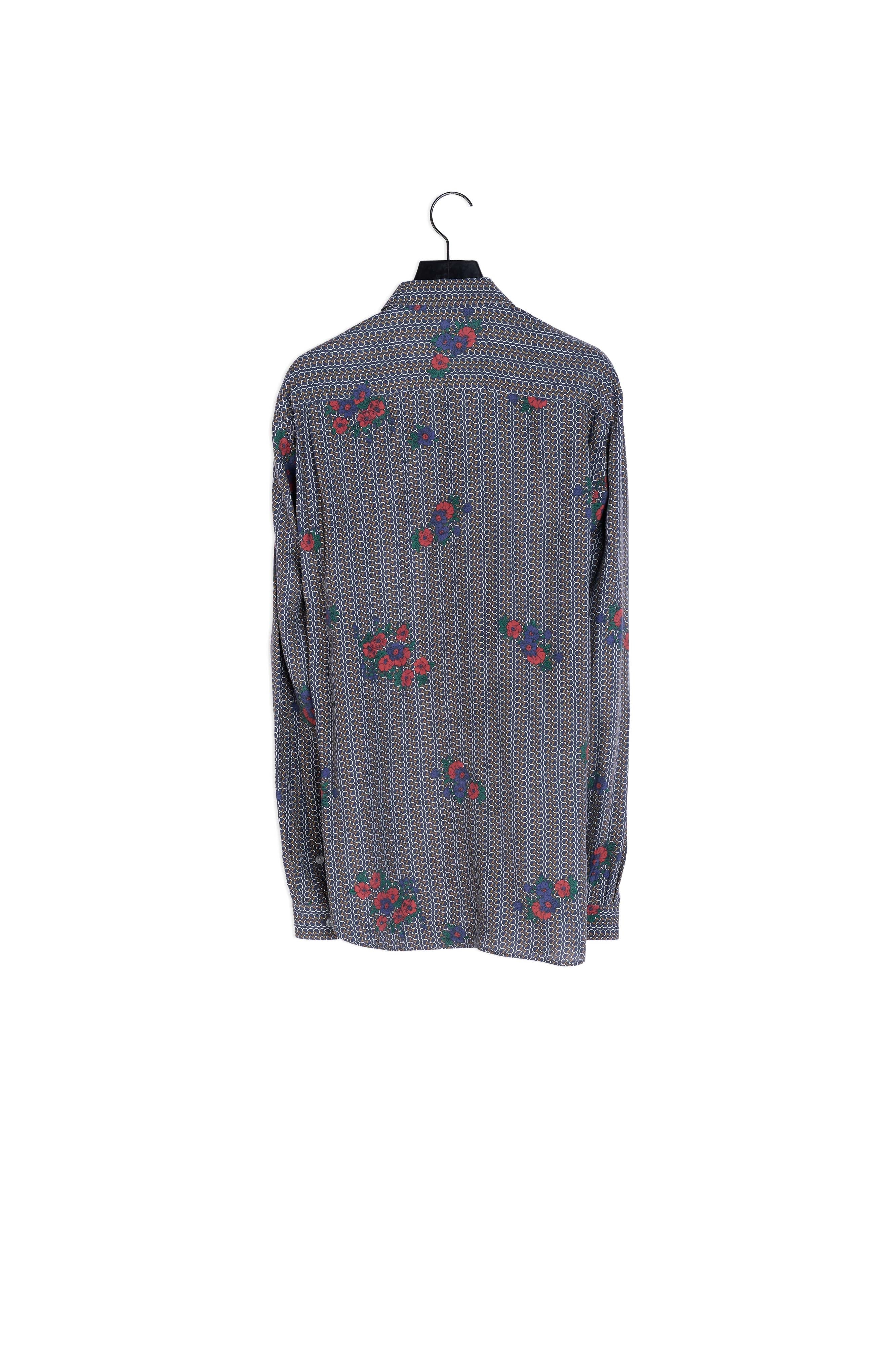 Chemise grise imprimée fleurie Faume - seconde main