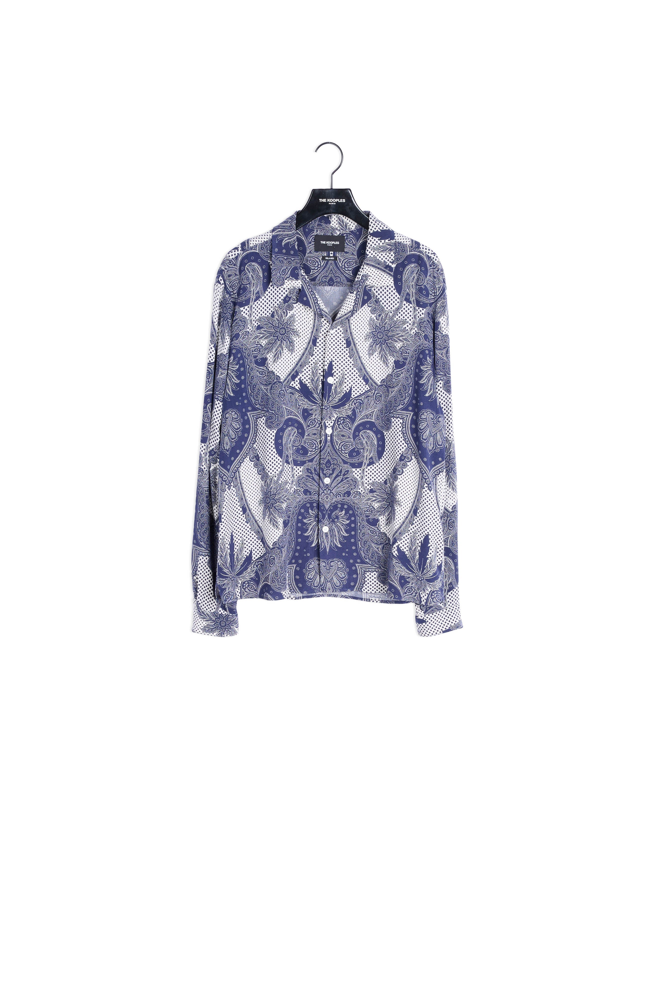 Chemise col requin bleue Faume - seconde main