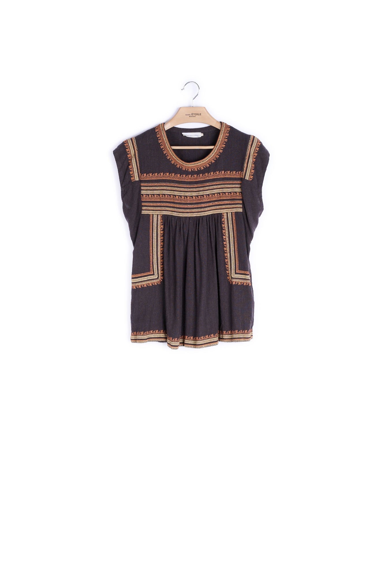 Haut géométrique col rond sans manches - 42 Faume - seconde main