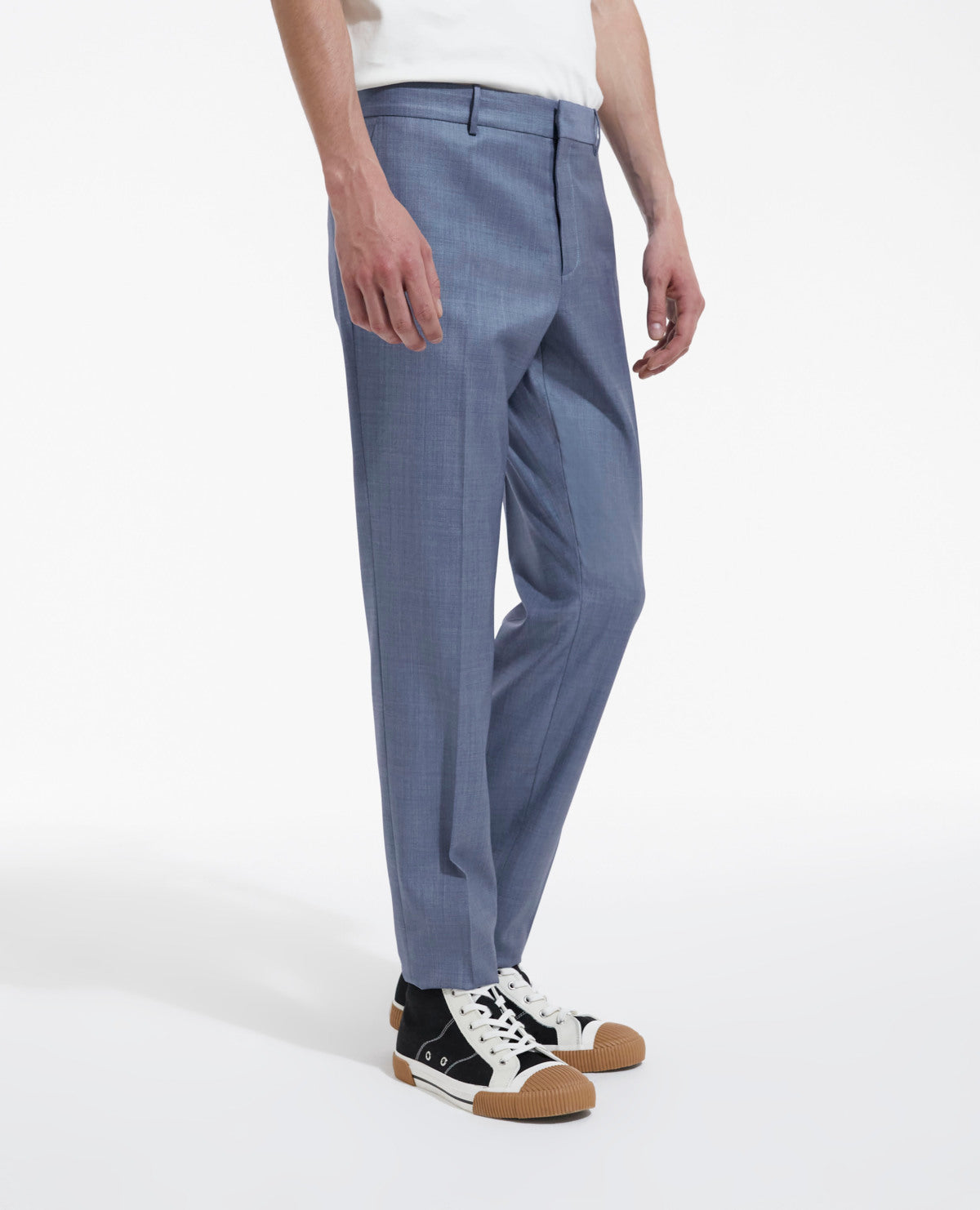 Pantalon costume laine bleu clair ajusté Faume - seconde main