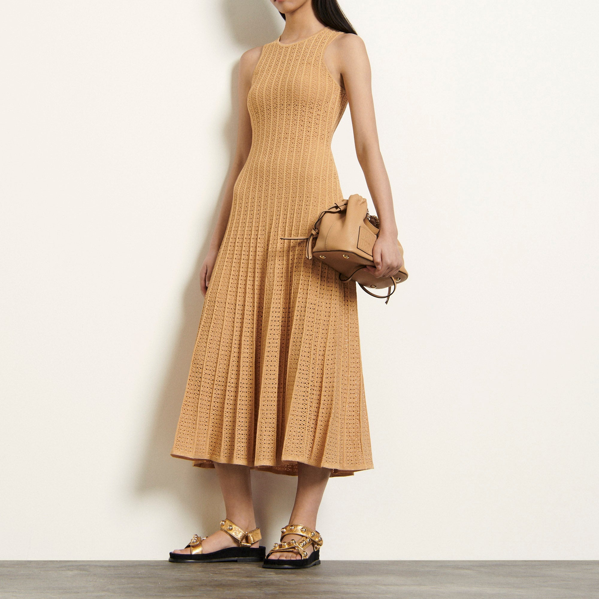 Robe longue en pointelle fantaisie Faume - seconde main
