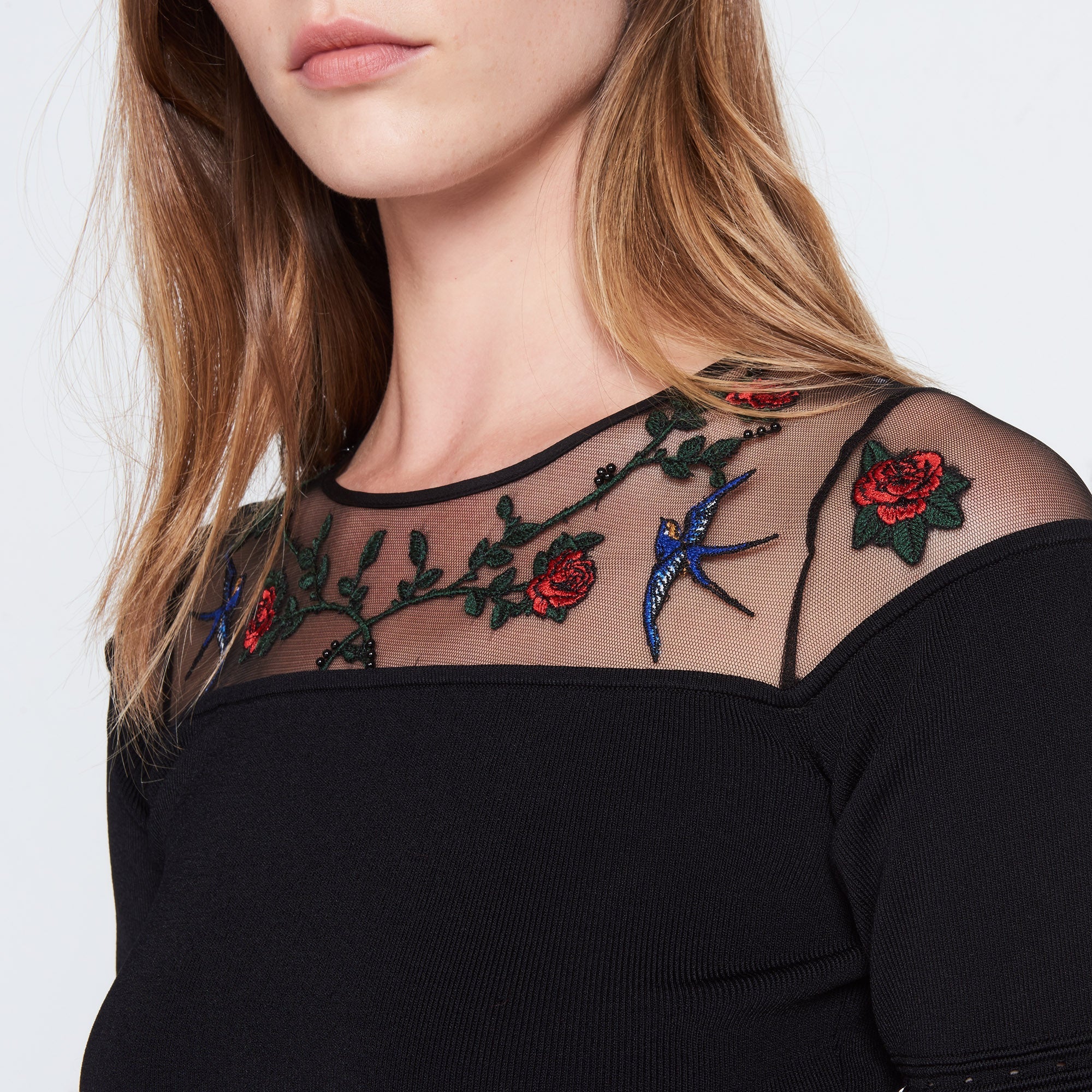 Robe en maille avec broderies Faume - seconde main