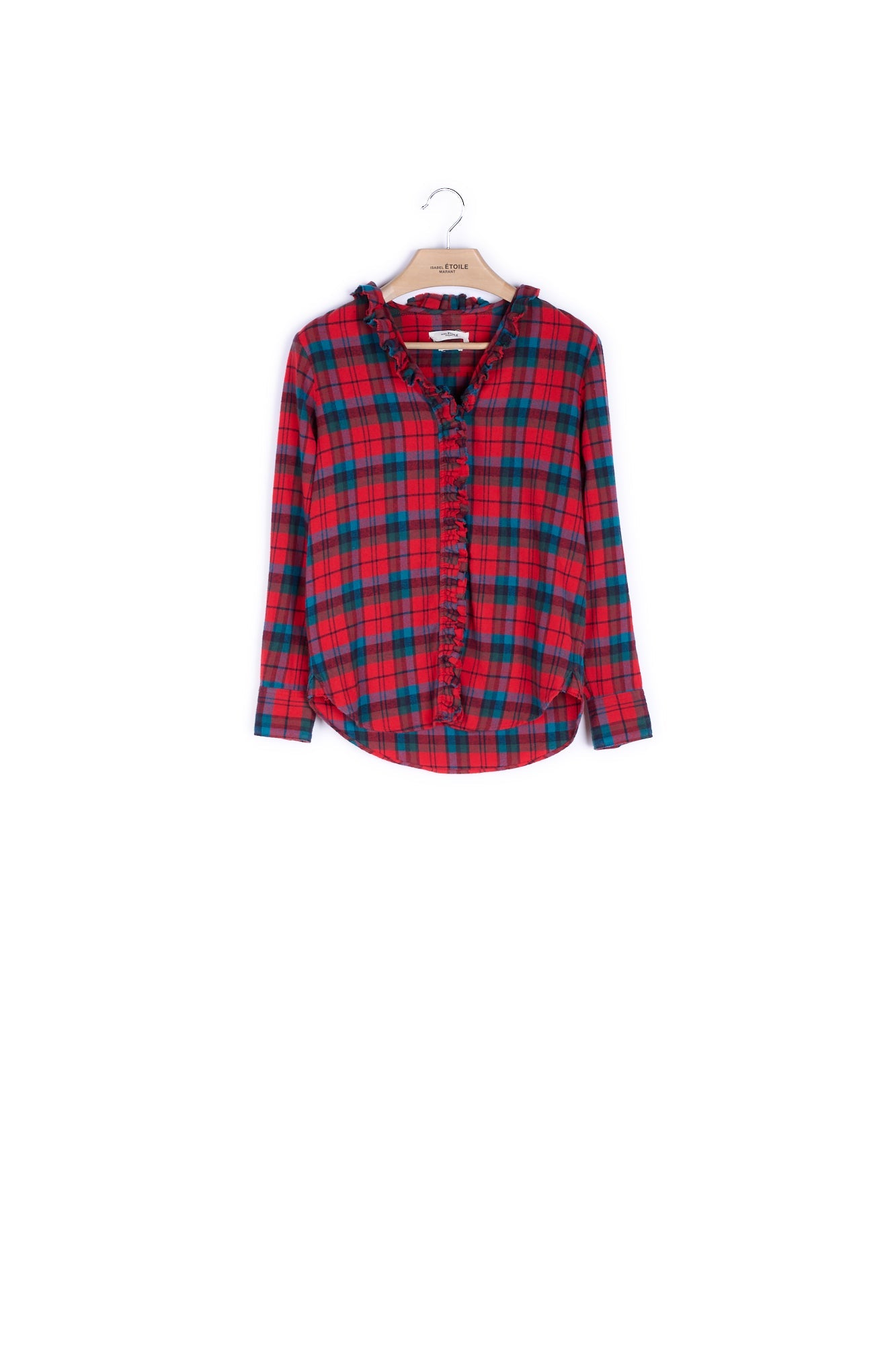 Chemise à volants manches longues coton - 36 Faume - seconde main