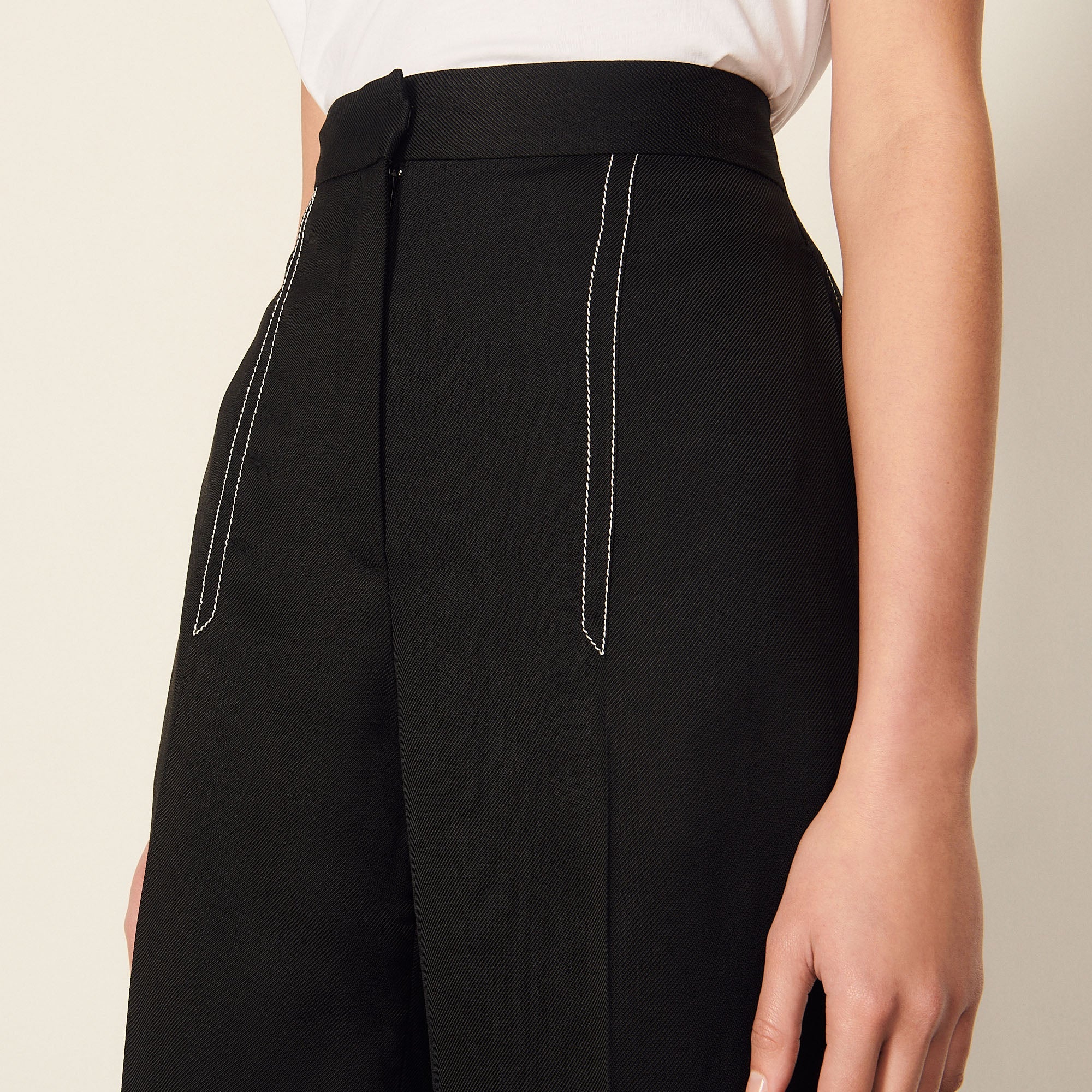 Pantalon de tailleur avec surpiqures Faume - seconde main
